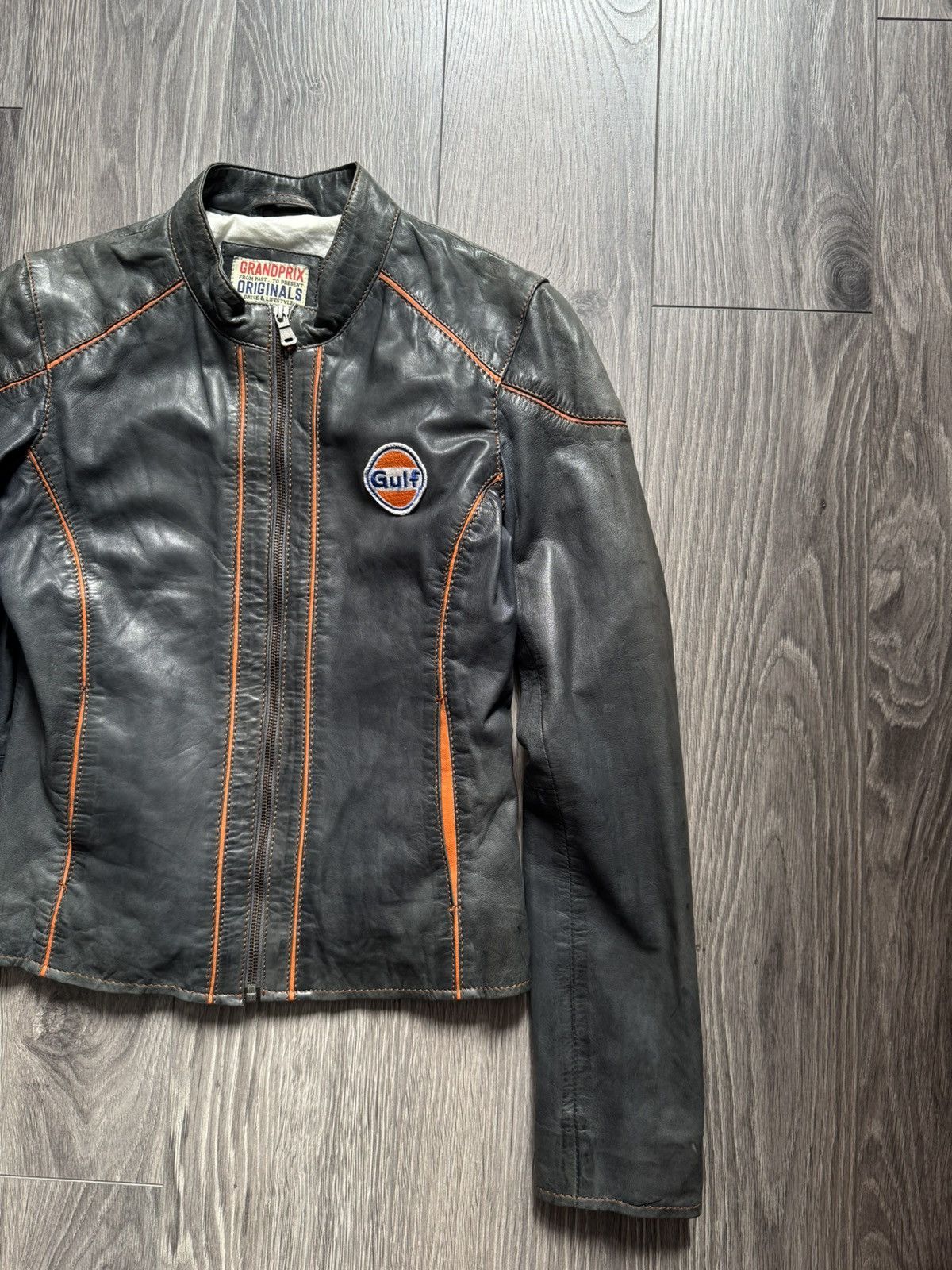Other Grandprix Originals Women's Gulf Leather Racing Jacket Size XS / US 0-2 / IT 36-38 - 2 Thumbnail