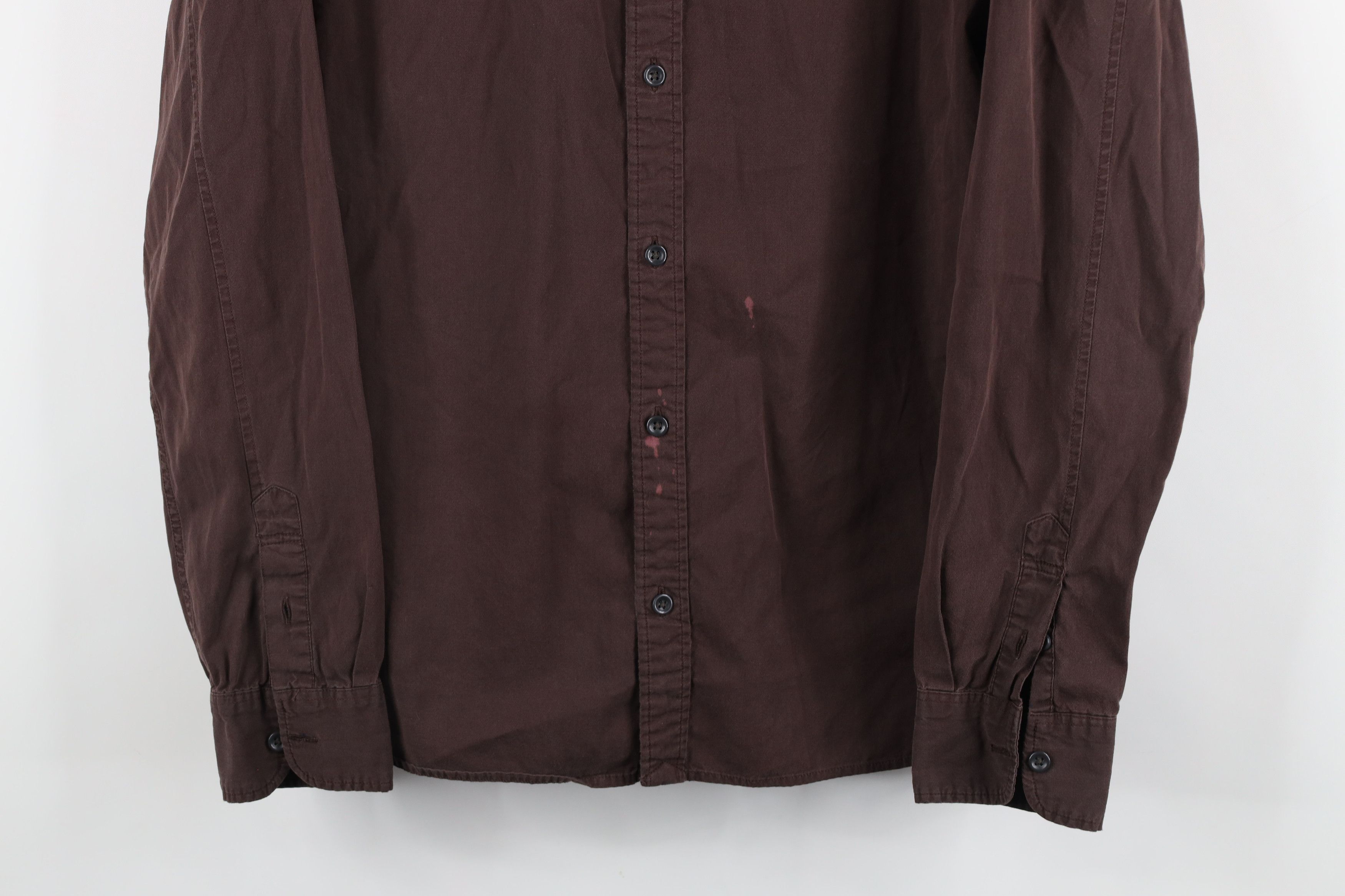 Allsaints × Vintage AllSaints Fit Distressed Collared Button Down Shirt Brown Size US M / EU 48-50 / 2 - 3 Thumbnail