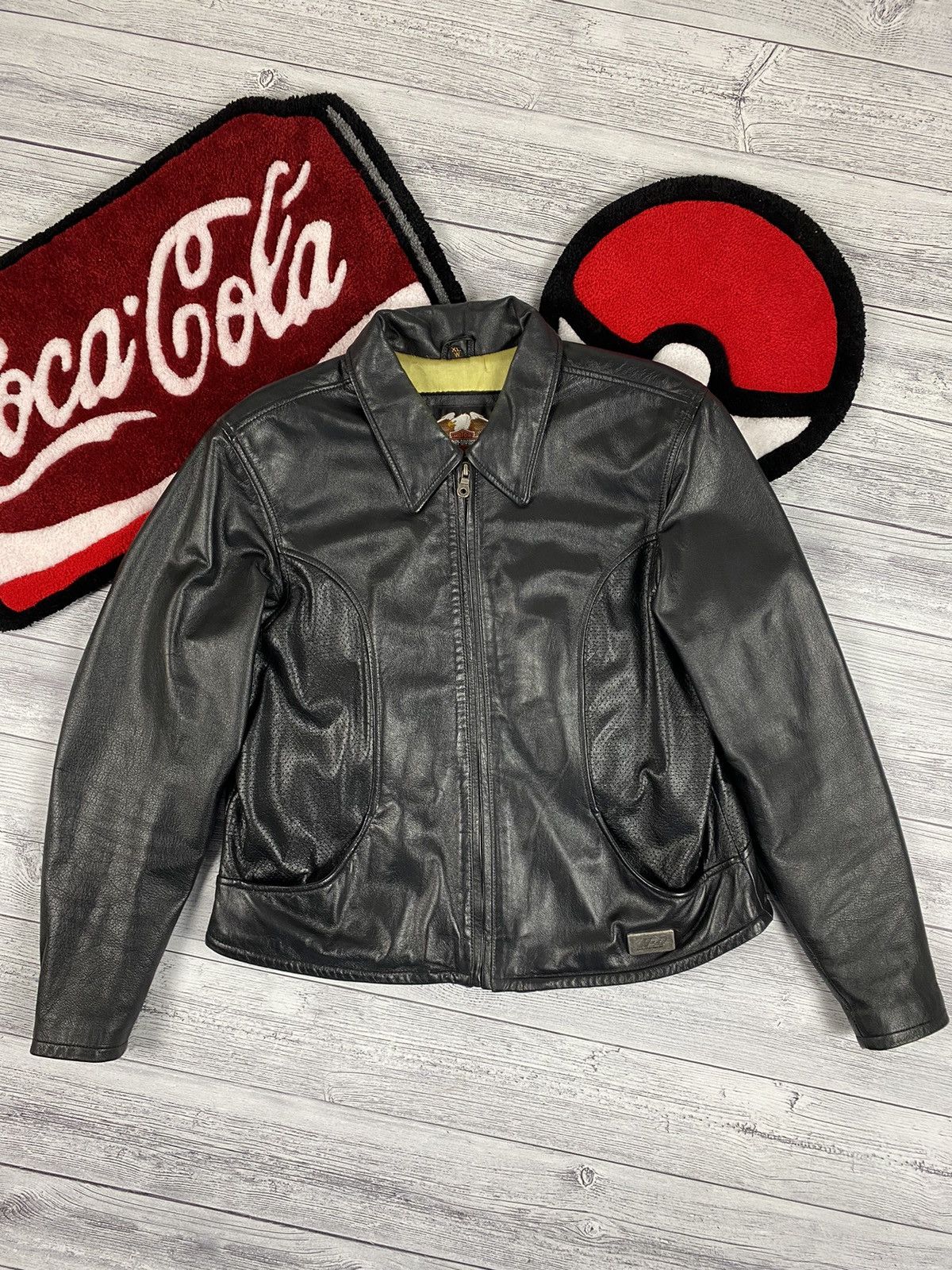 Image of Genuine Leather x Harley Davidson Vintage Women’S Leather Jacket Harley Davidson in Black, Women's 