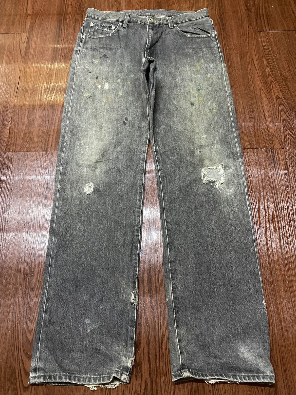 Japanese Brand Vtg Japanese Brand Paint Splatter Fade Wash Distressed Jeans Size US 32 / EU 48 - 1 Thumbnail