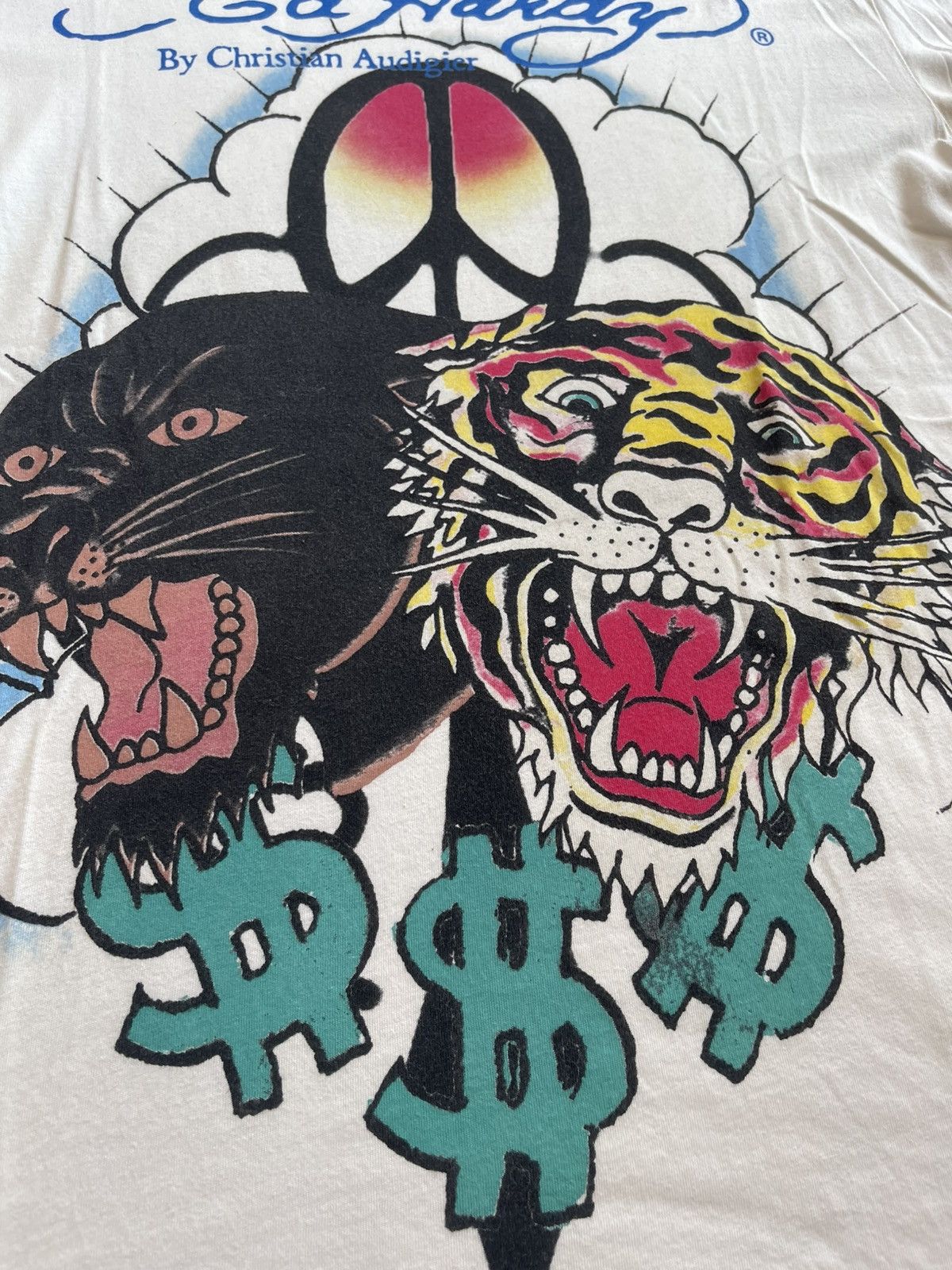Ed Hardy Ed Hardy by Christian Audigier Panther Tiger Peace T-Shirt Size US L / EU 52-54 / 3 - 3 Thumbnail