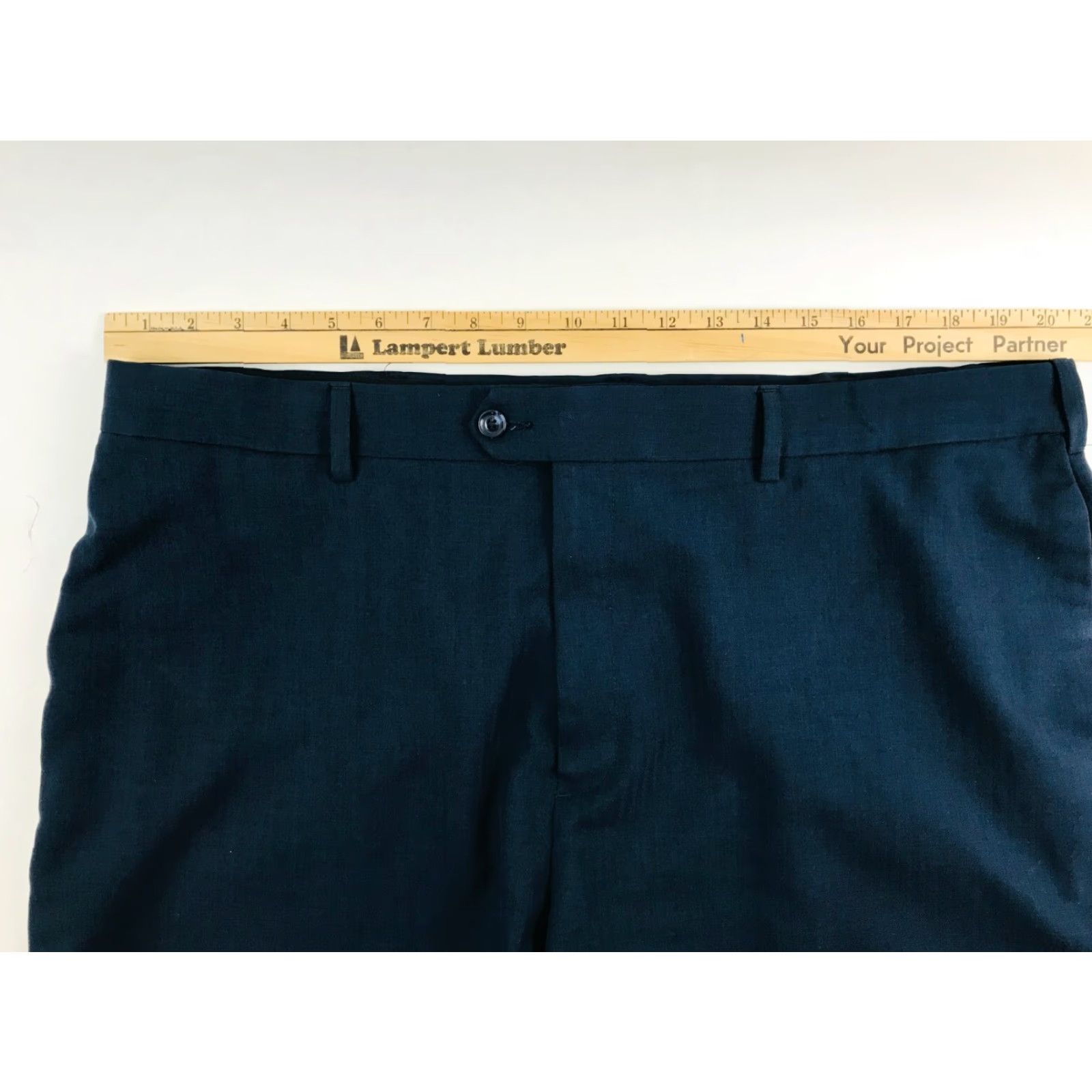 Savane Savane Chino Shorts Men's Size 40x30 Navy Blue Flat Front Classic Fit Cuffed Color: Navy Blue Size US 40 / EU 56 - 3 Thumbnail