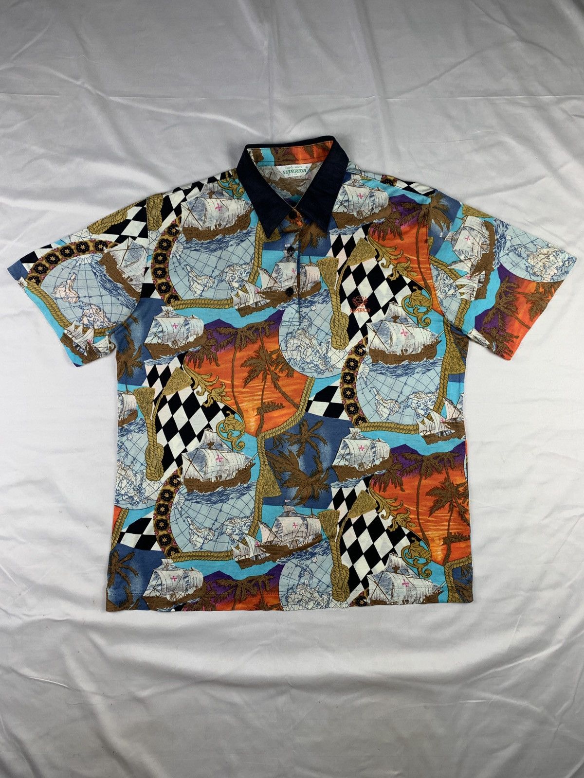 Japanese Brand 1990s Superior Golf Vintage Art Graphic Checkered Polo Shirt Size L / US 10 / IT 46 - 1 Thumbnail