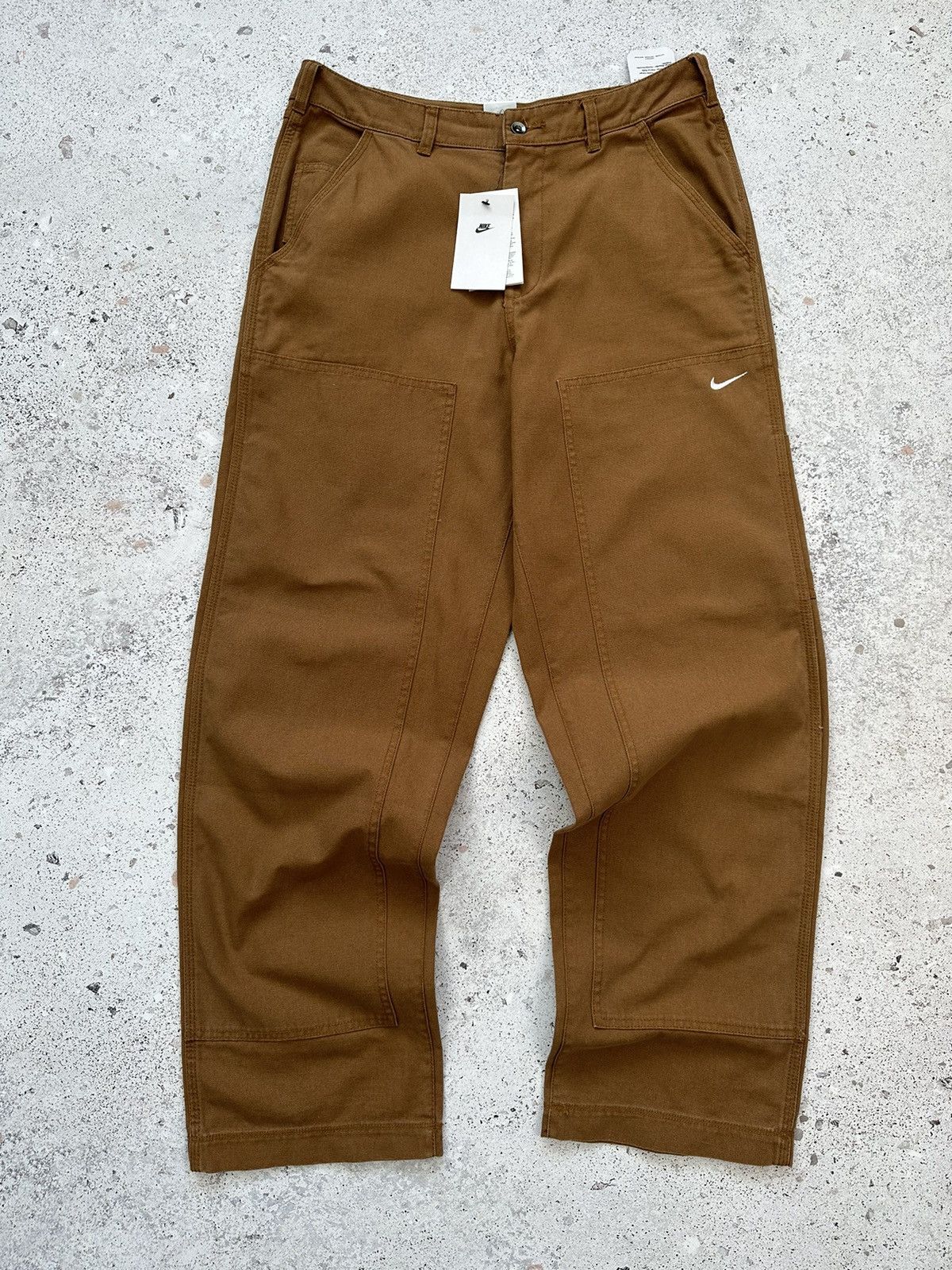 Other Nike Double Panel Heavyweight Cotton Cargo Pants Men Brown M Size US 32 / EU 48 - 1 Thumbnail