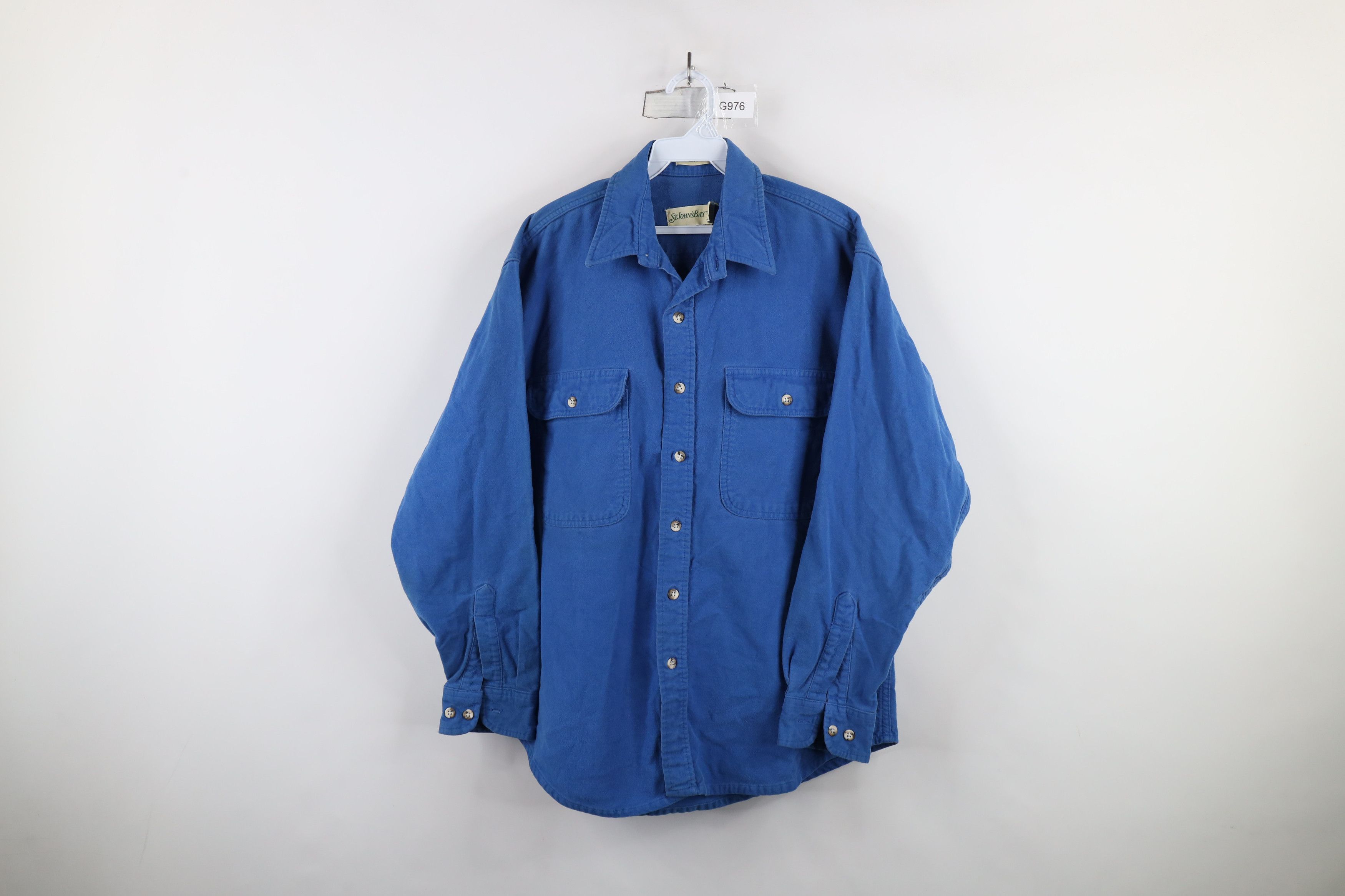 Vintage Vintage 90s Streetwear Cloth Collared Button Shirt Blue Size US L / EU 52-54 / 3 - 1 Thumbnail