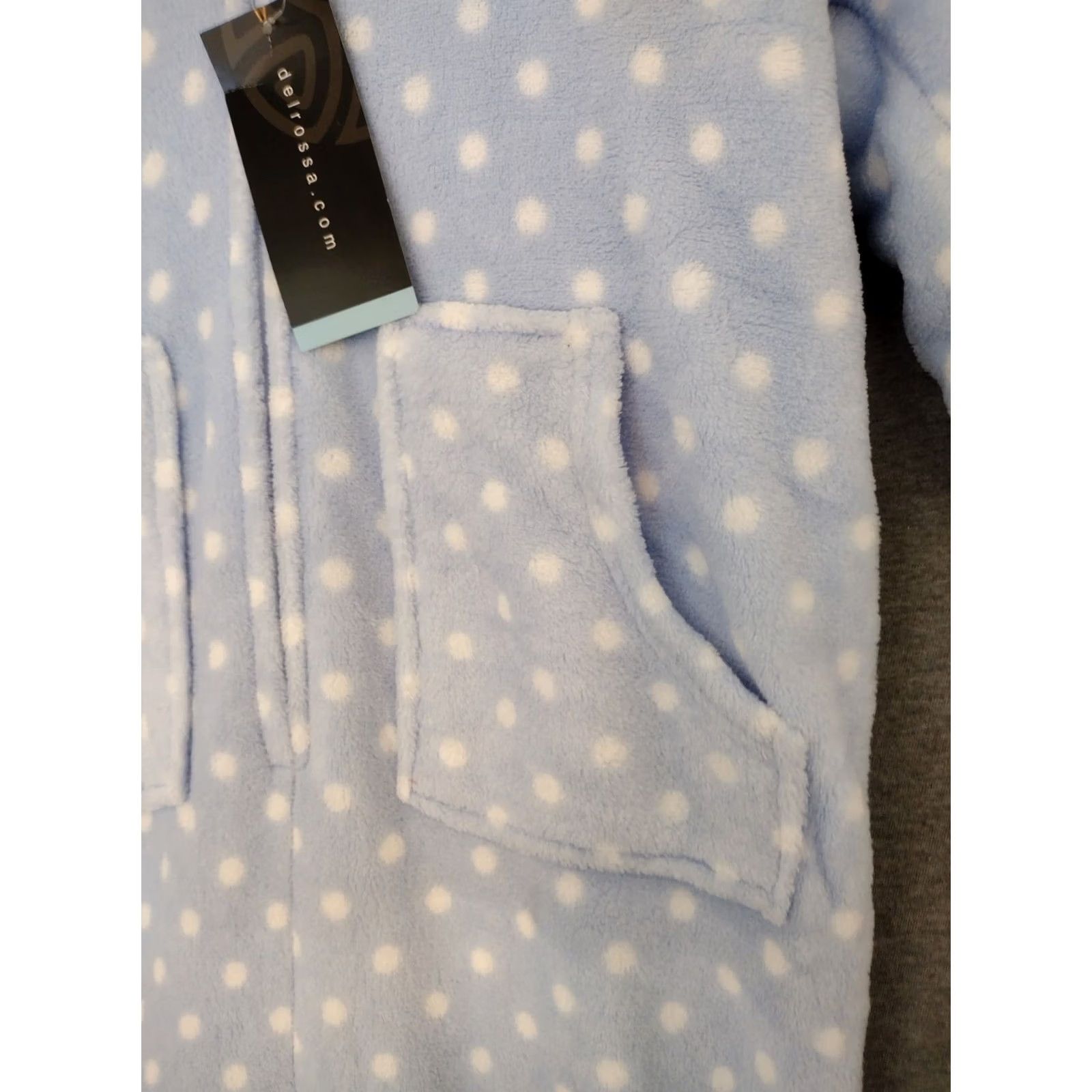 Vintage Alexander Del Rossa Women's Fleece One Zee Hooded Footed Pajamas Blue XS Size ONE SIZE - 6 Thumbnail