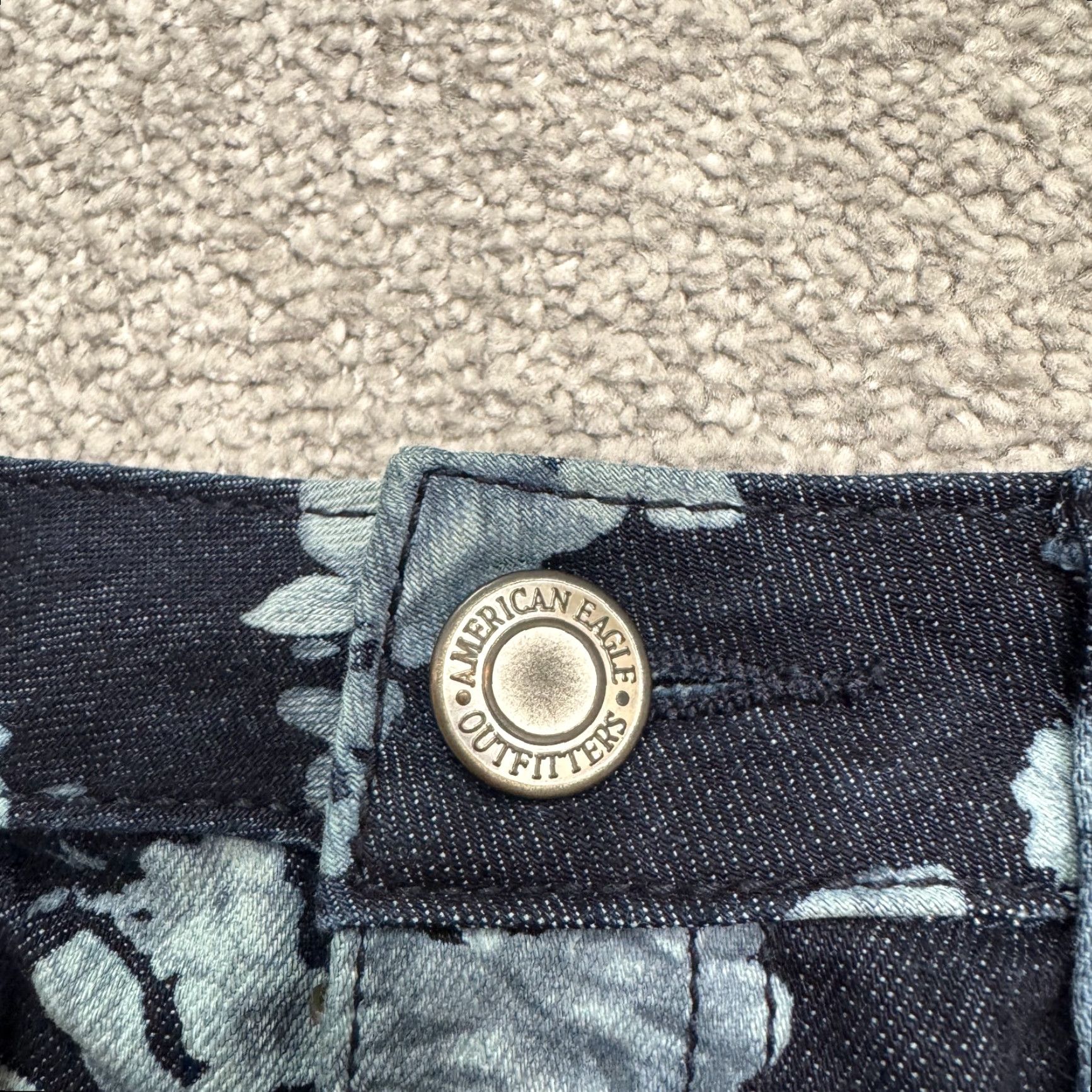 American Eagle Outfitters VINTAGE American Eagle Outfitters Floral Denim Jeggings Womens 4 Low Rise Blue Cotton Blend Y2K Streetwear Size 27" / US 4 / IT 40 - 3 Thumbnail