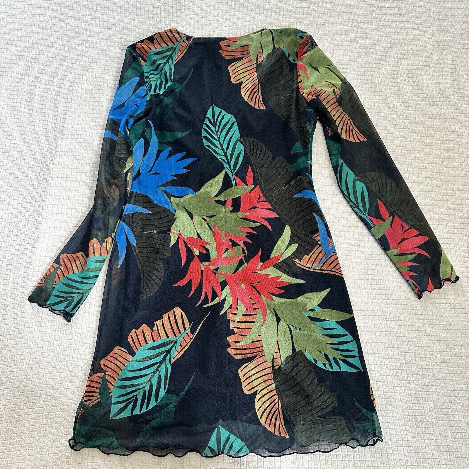 Desigual Desigual Tropical Tulle Long Sleeves Mini Dress Size XL NWT Size XL / US 12-14 / IT 48-50 - 14 Thumbnail