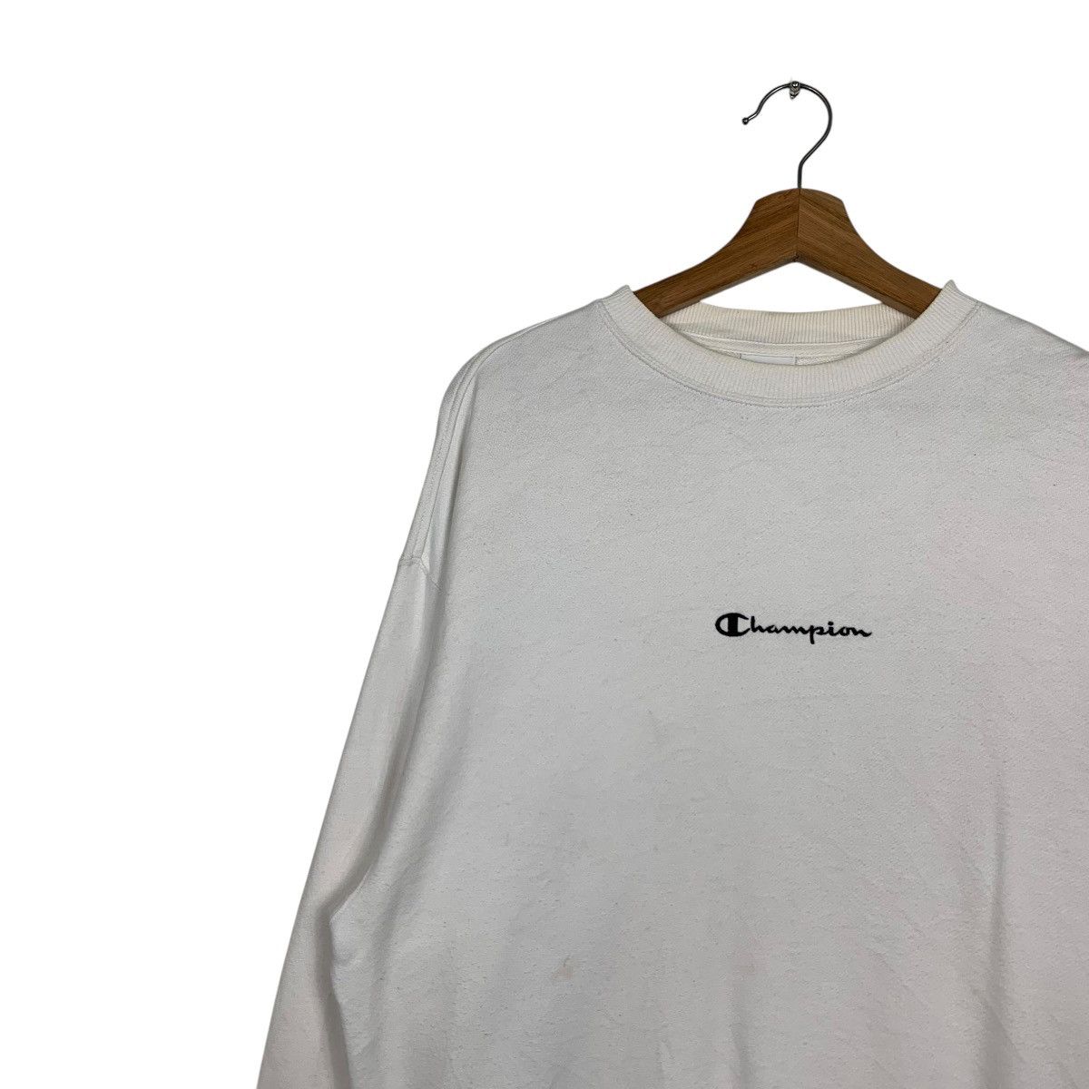 Champion CHAMPION Embroidery Center Logo White Sweatshirt #1579-C71 Size US M / EU 48-50 / 2 - 3 Thumbnail