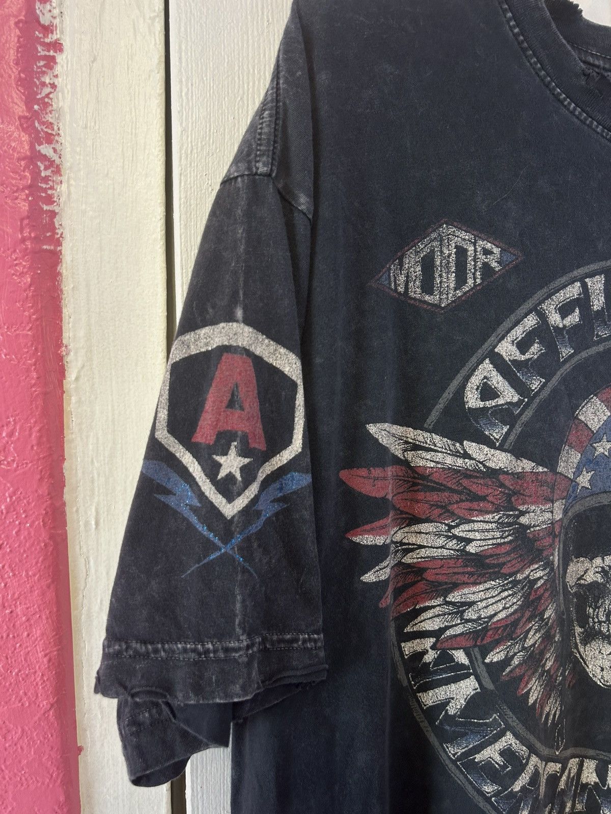 Affliction Affliction MC Skull Captain America Graphic Tshirt Size US XXL / EU 58 / 5 - 3 Thumbnail