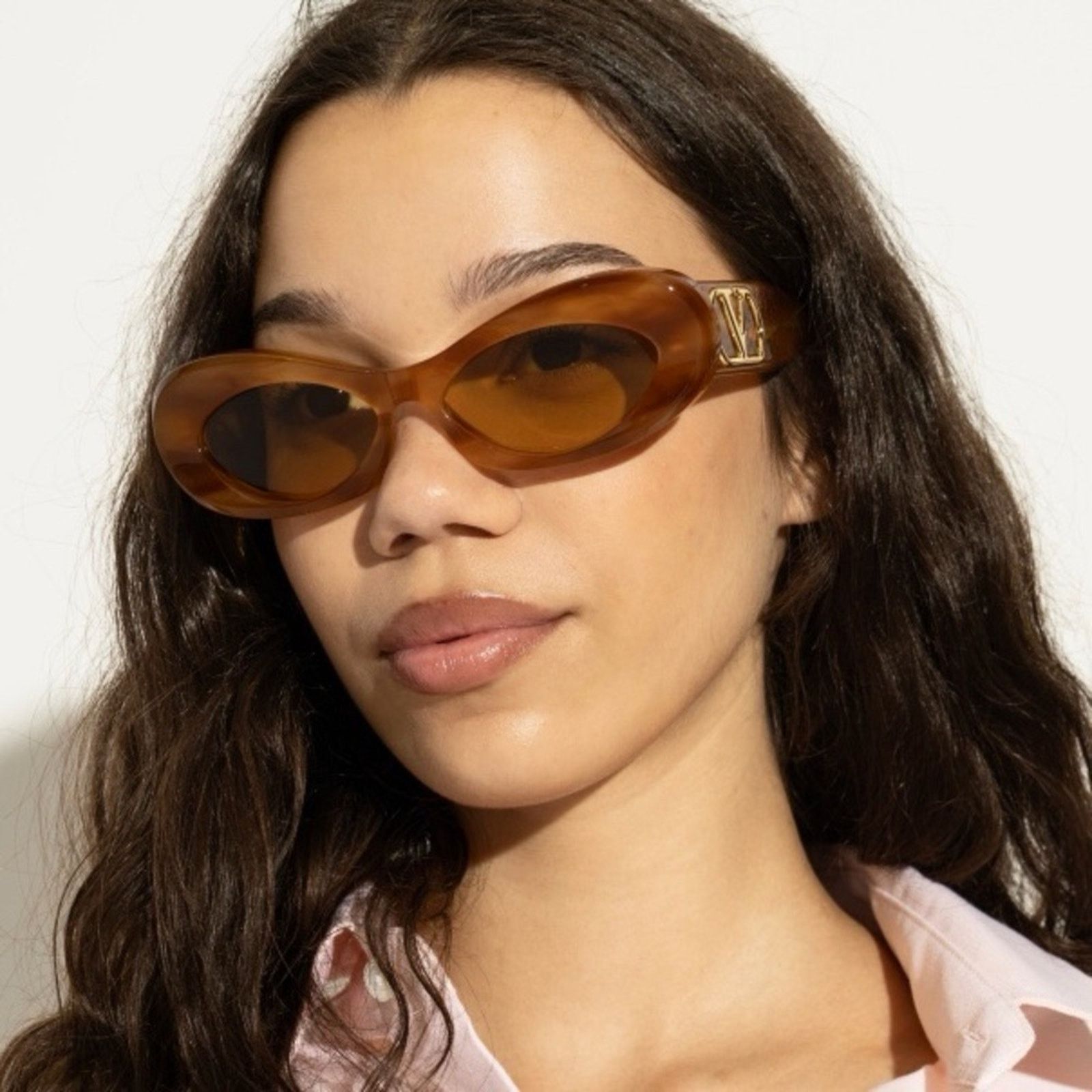 Valentino New! Valentino Women's Brown Oval Sunglasses, VLS 178D, $590 Size ONE SIZE - 2 Thumbnail