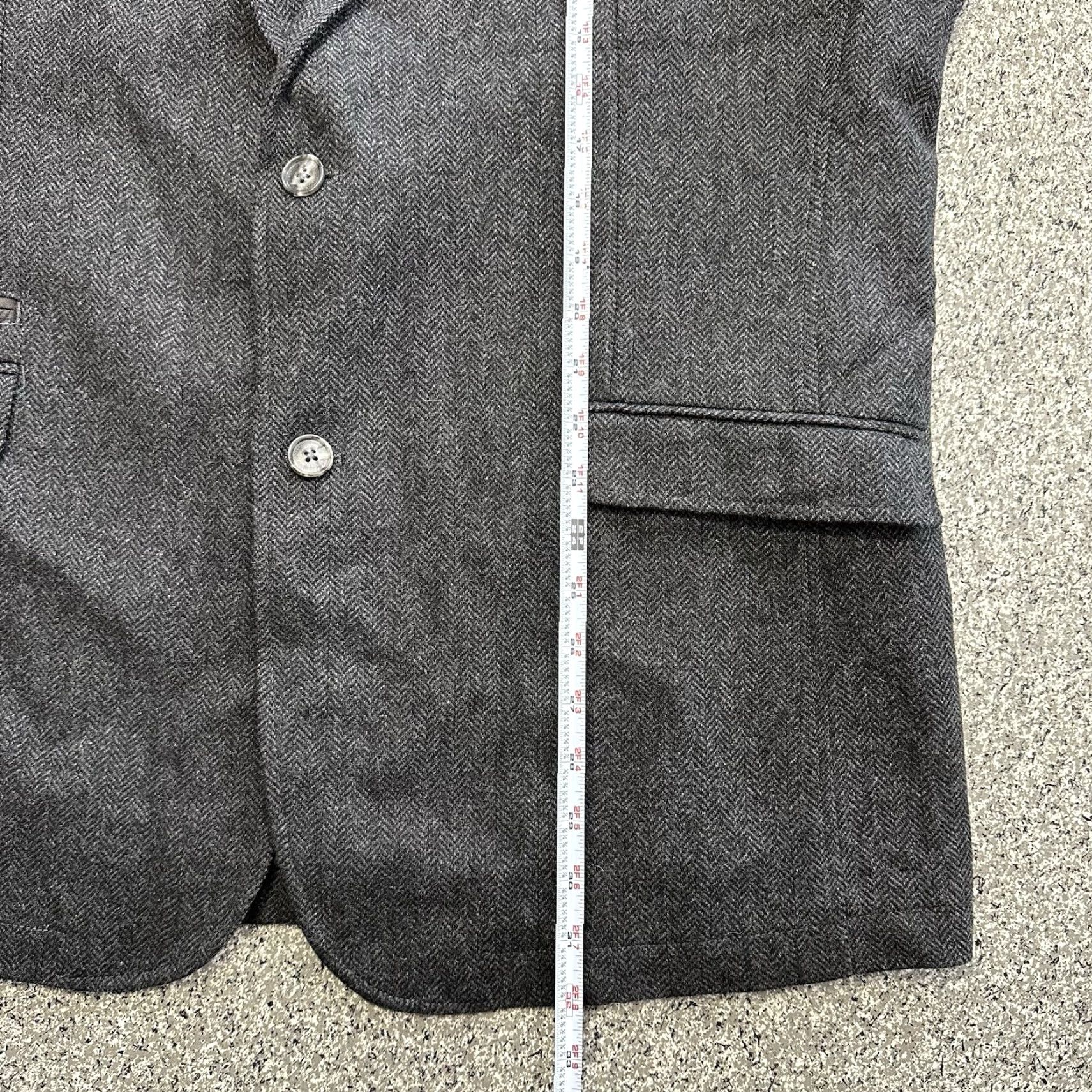 Joseph Abboud Joseph Abboud Blazer Mens XXL Grey Herringbone Tweed Sport Coat Two-Button Elbow Patch Wool Polyester Size 48R - 5 Thumbnail