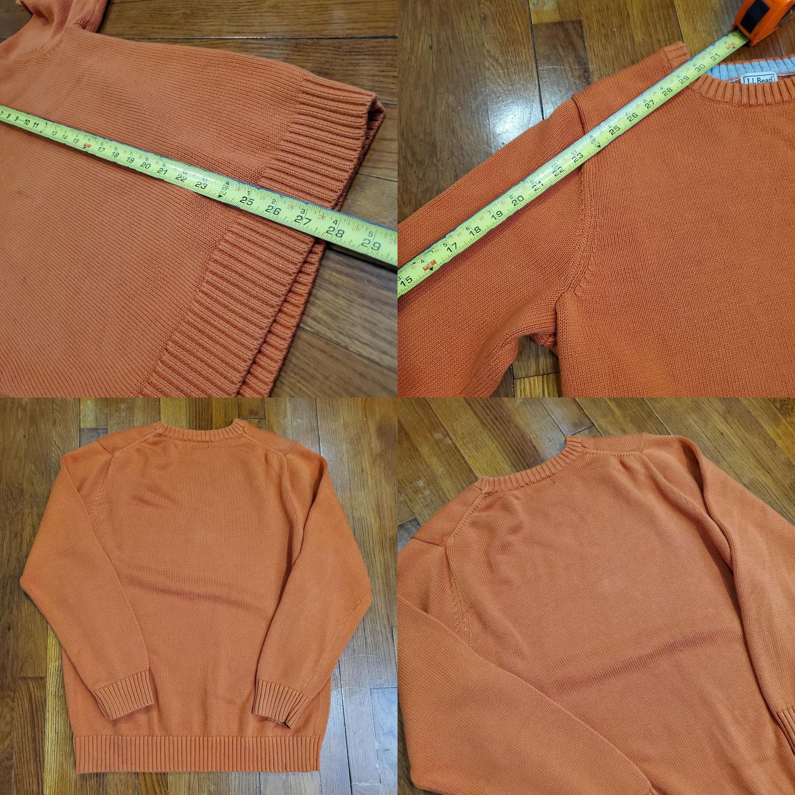 Vintage VINTAGE L.L. Bean Sweater Mens LT Tall Orange 100% Cotton Crewneck Knit Pullover Big & Tall Mens Orange Solid Knit Crewneck LT Tall Knit Pullover Size US L / EU 52-54 / 3 - 8 Thumbnail