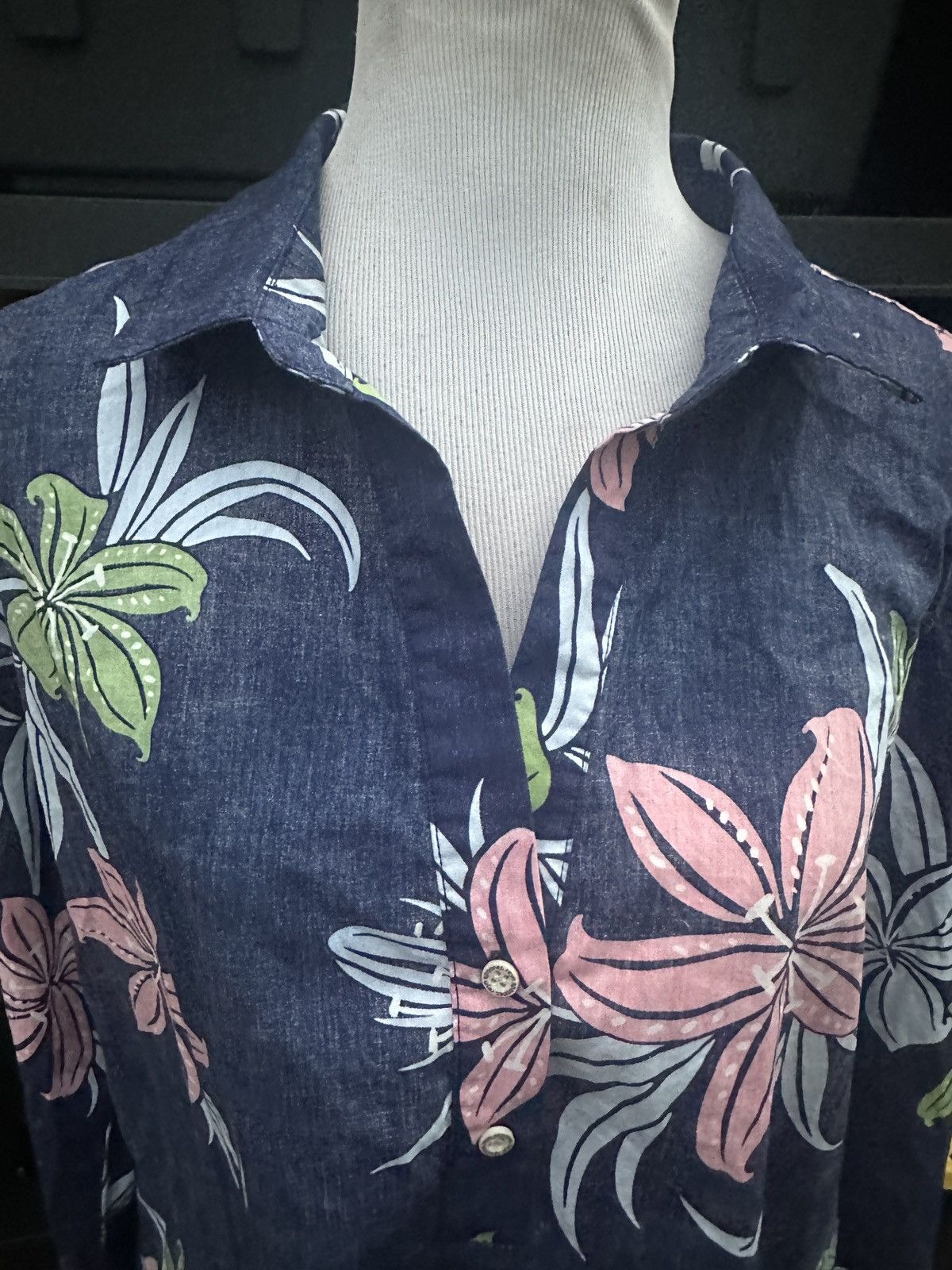 Reyn Spooner PreOwned Reyn Spooner Top Blouse Blue Hawaiian Women's XL Size XL / US 12-14 / IT 48-50 - 3 Thumbnail
