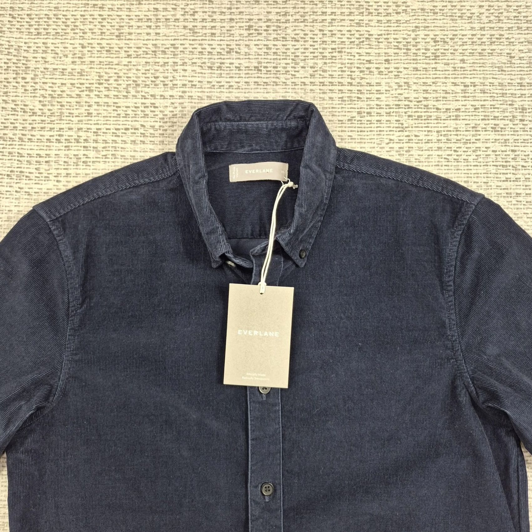 Everlane Everlane Button Up Shirt Mens XS Navy Corduroy Long Sleeve Slim Fit Casual Size US XS / EU 42 / 0 - 5 Thumbnail