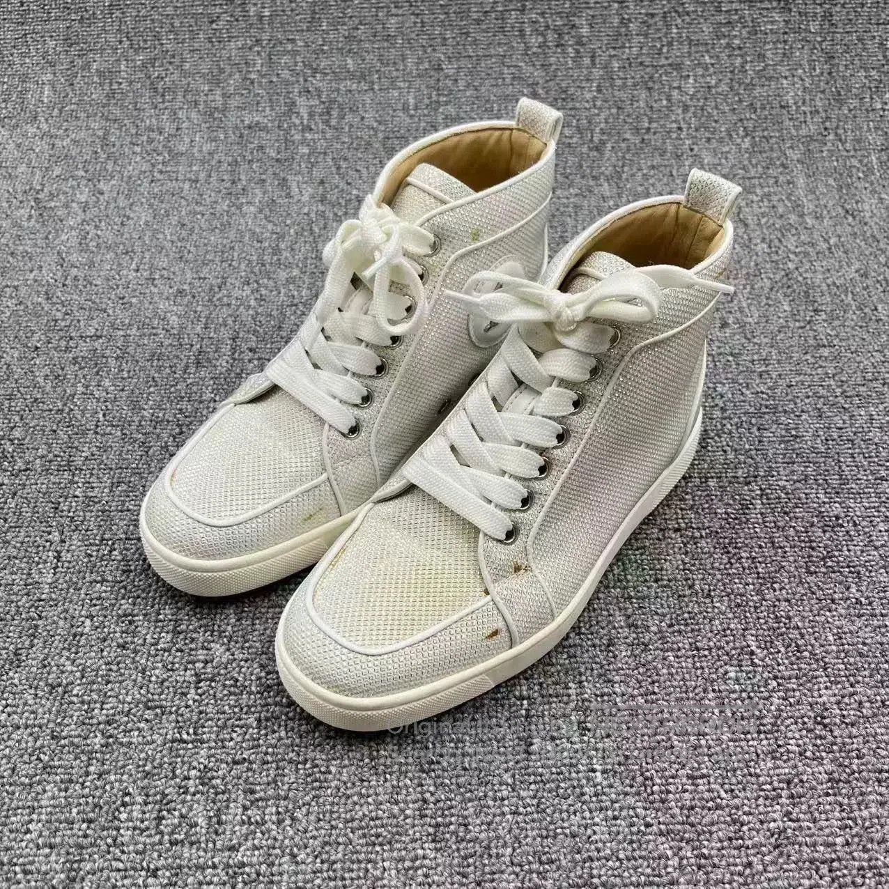 Christian Louboutin Christian Louboutin Woven High-Top Red Sole Sneakers. Size US 4.5 / IT 34.5 - 1 Thumbnail