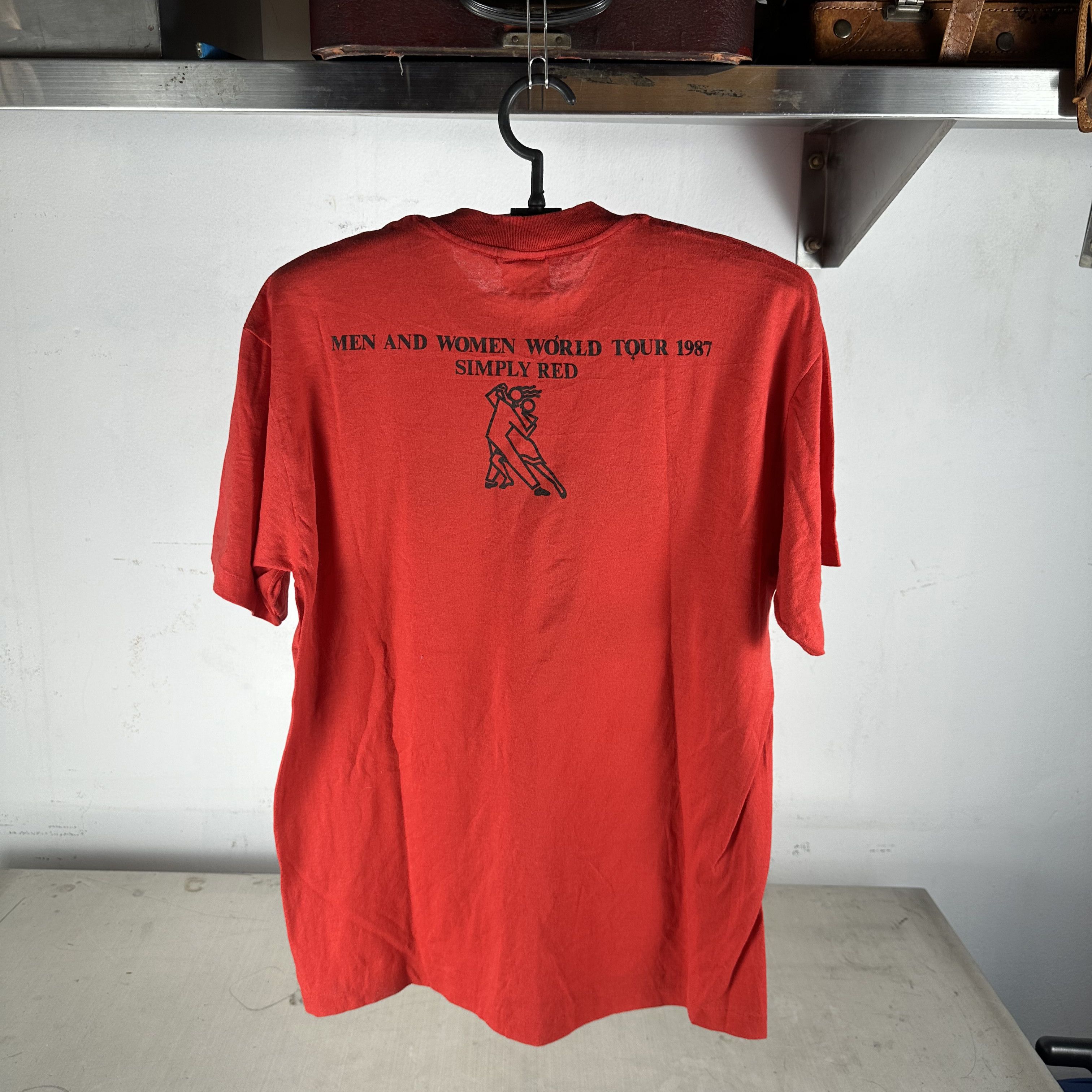 Vintage 1987 Simply Red Men And Women World Tour Pop Band T-Shirt Size US M / EU 48-50 / 2 - 3 Thumbnail