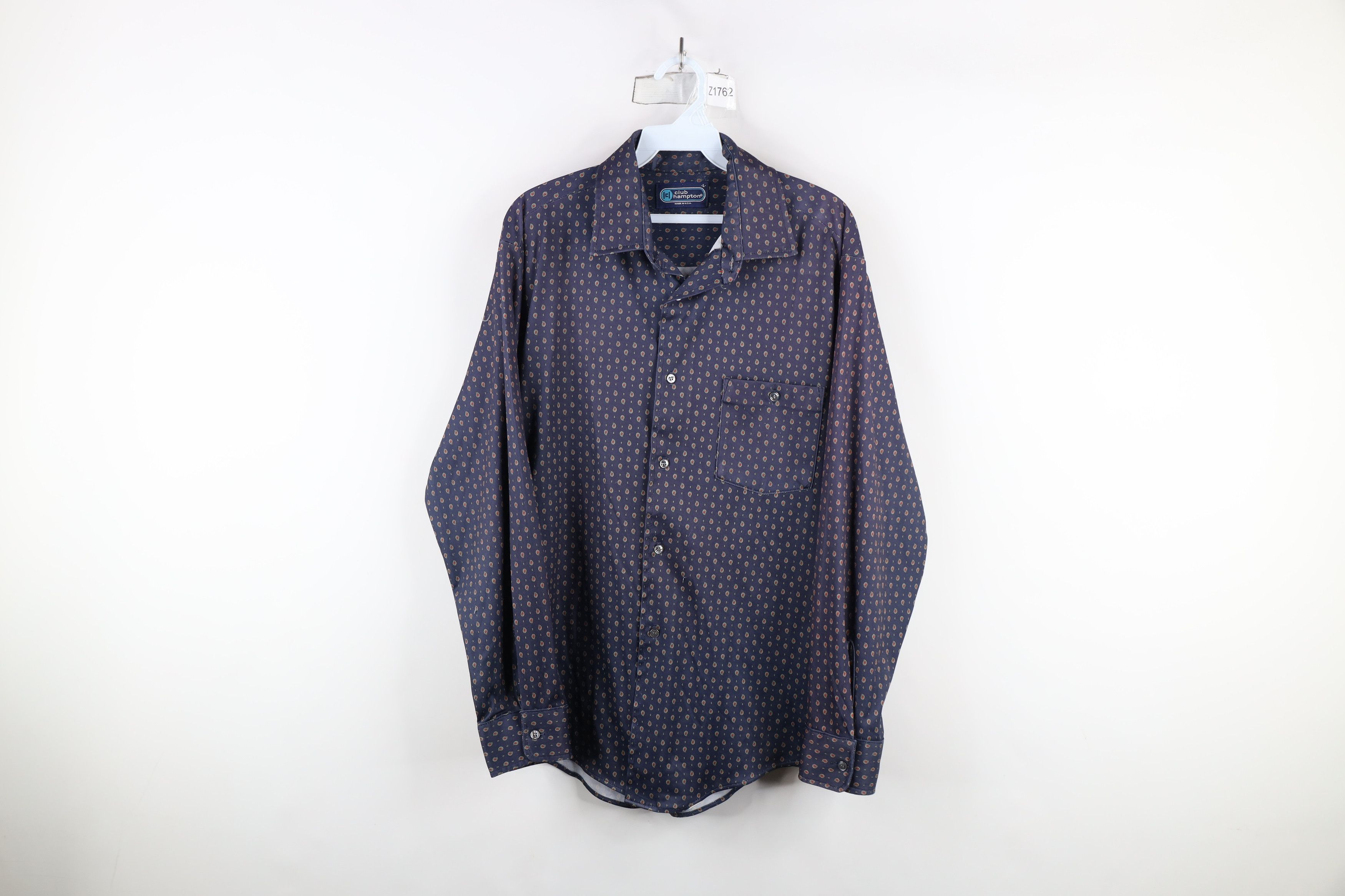 Vintage Vintage 70s Streetwear Paisley Collared Button Shirt USA Size US L / EU 52-54 / 3 - 1 Thumbnail