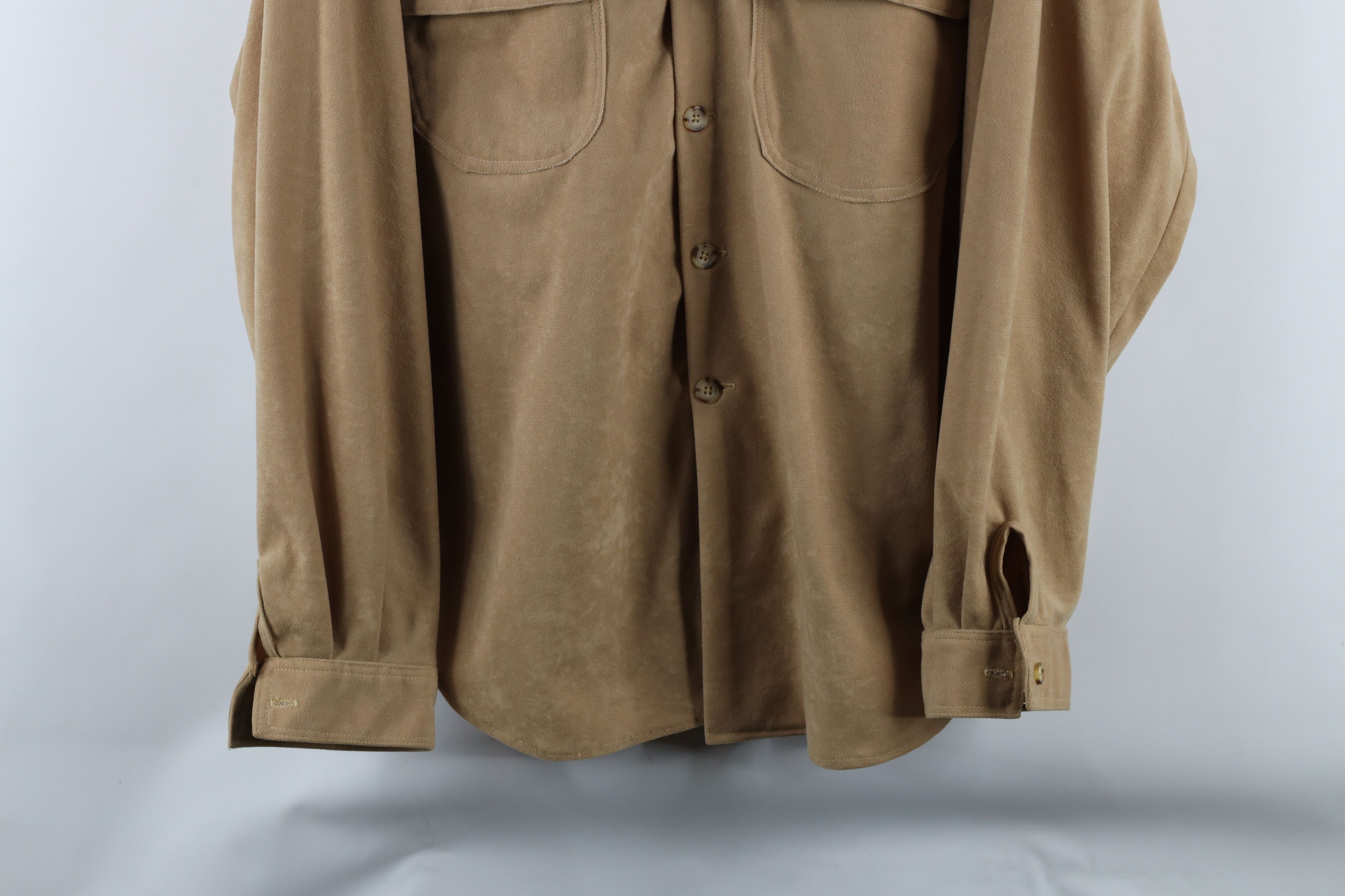 Vintage Vintage 90s Streetwear Handmade Fleece Corduroy Button Shirt Size US XL / EU 56 / 4 - 3 Thumbnail