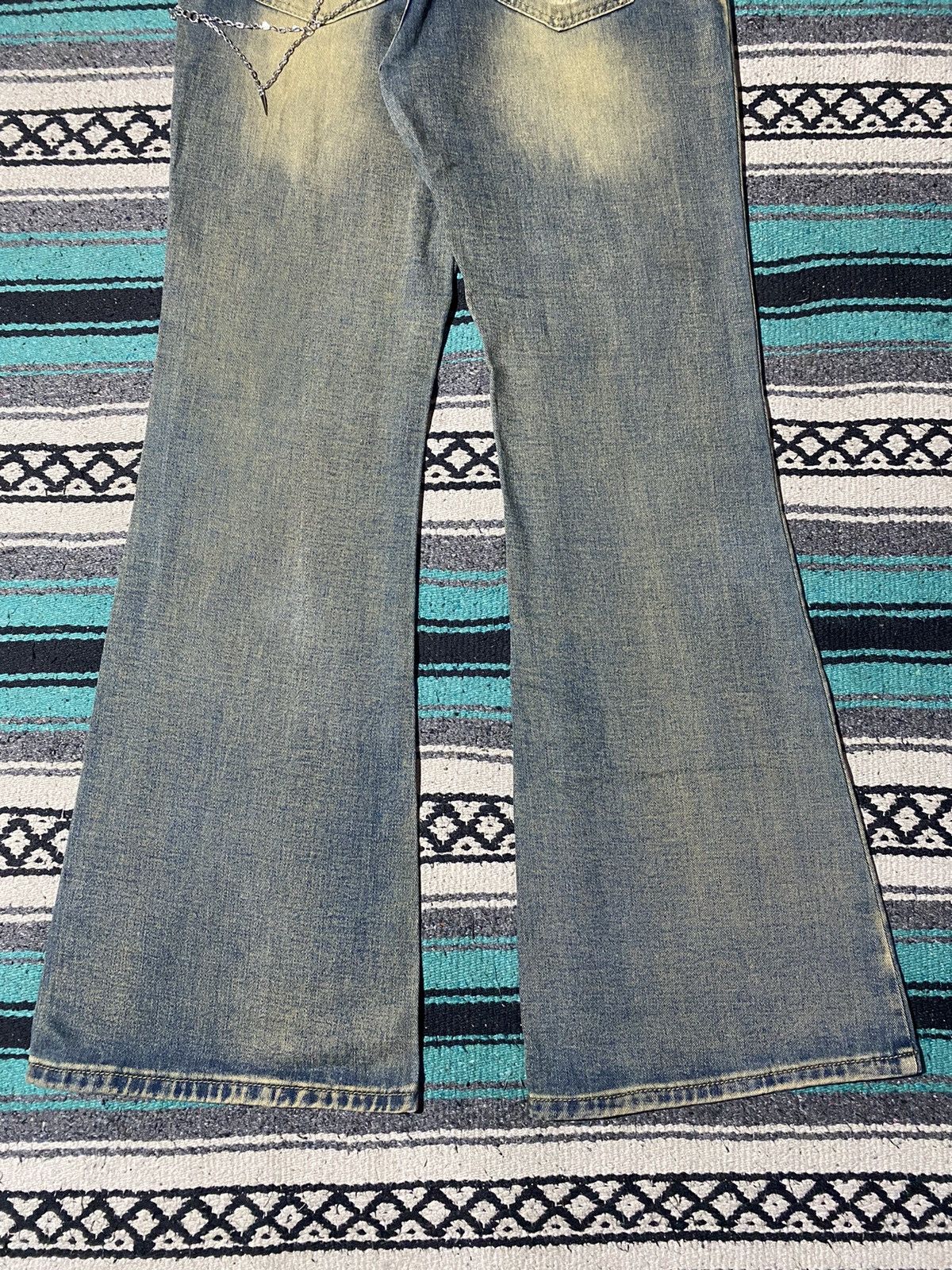 Kapital 2000s Romwe - Skull Mudwash Flared Denim Size US 31 - 9 Thumbnail