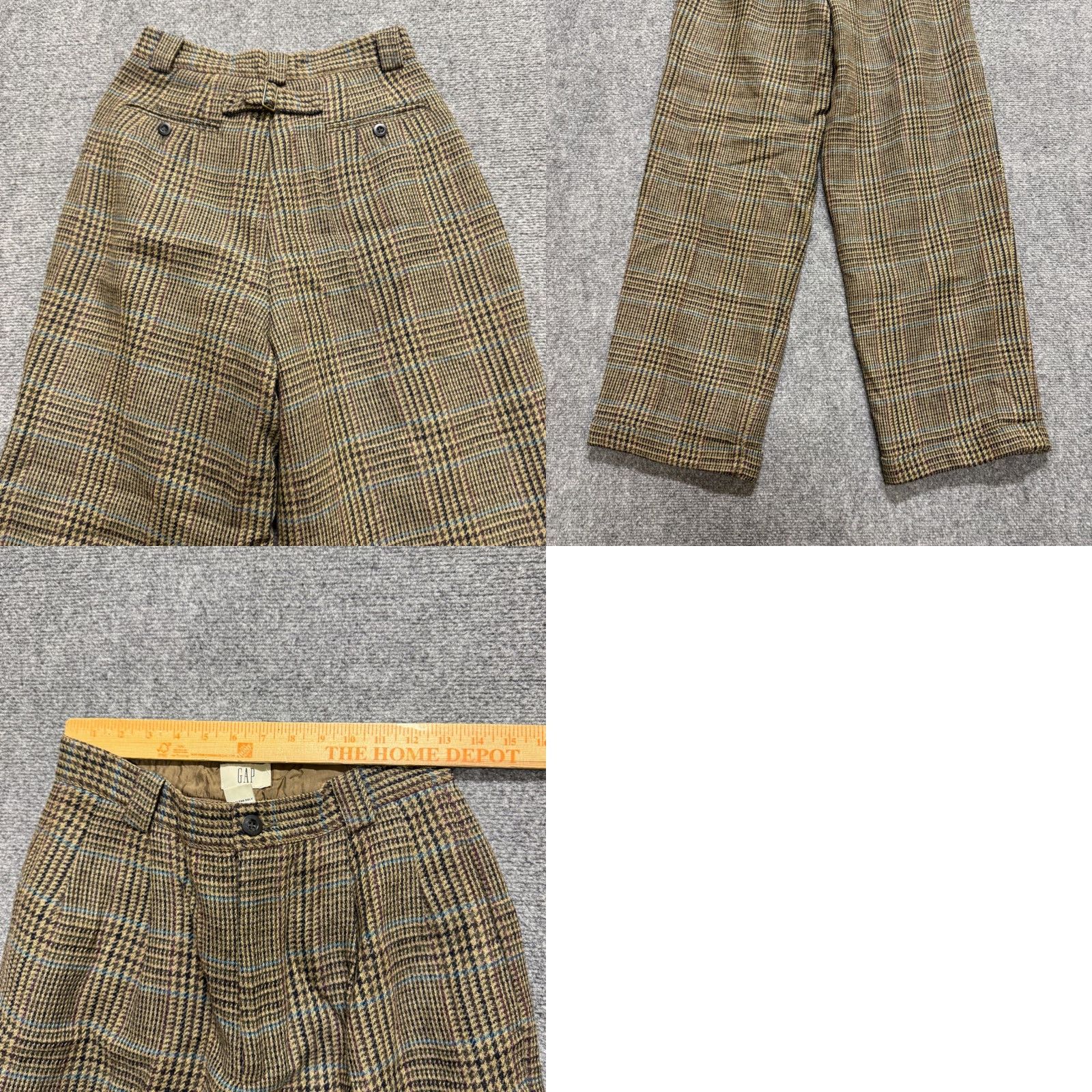 Vintage VINTAGE Gap Pleated Trouser Pants Womens 20 Plaid Beige Wool Blend Patterned 90s Women’s Pants Size 42" / US 20 - 8 Thumbnail