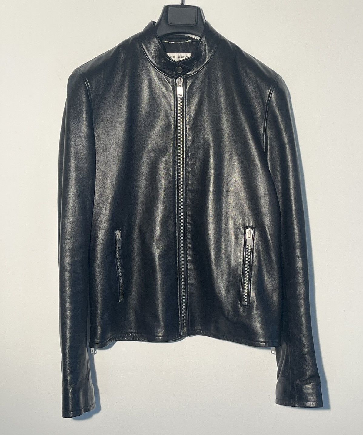 n*i様 SAINT LAURENT PARIS 13SS エディ期 ダービーシ Yahoo!オークション - SAINT LAURENT PARIS 13SS レザー ジャケット ラ