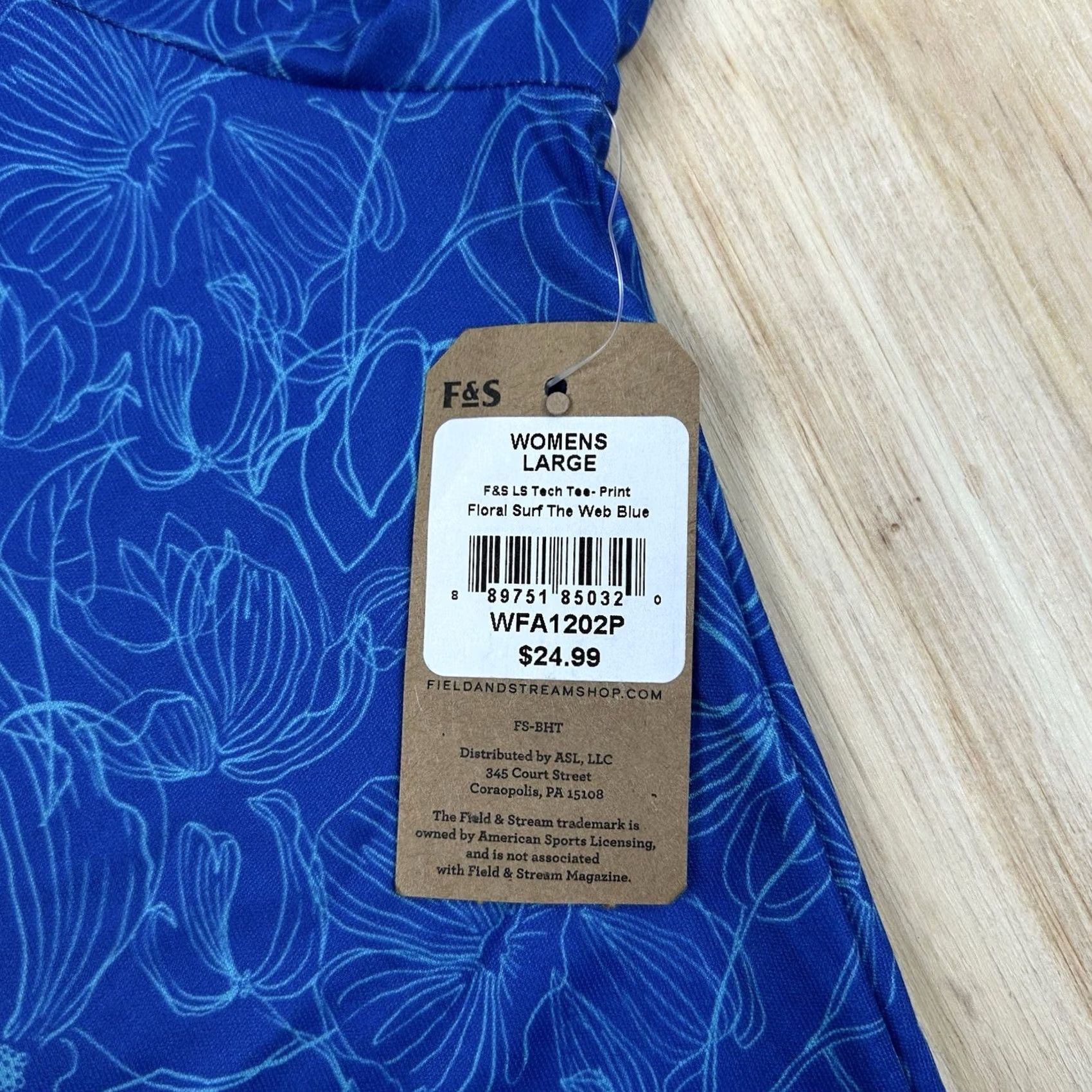 Vintage Field & Stream Women's L Blue Floral Surf UPF 30 Smartwick Long Sleeve Tech Size L / US 10 / IT 46 - 4 Thumbnail