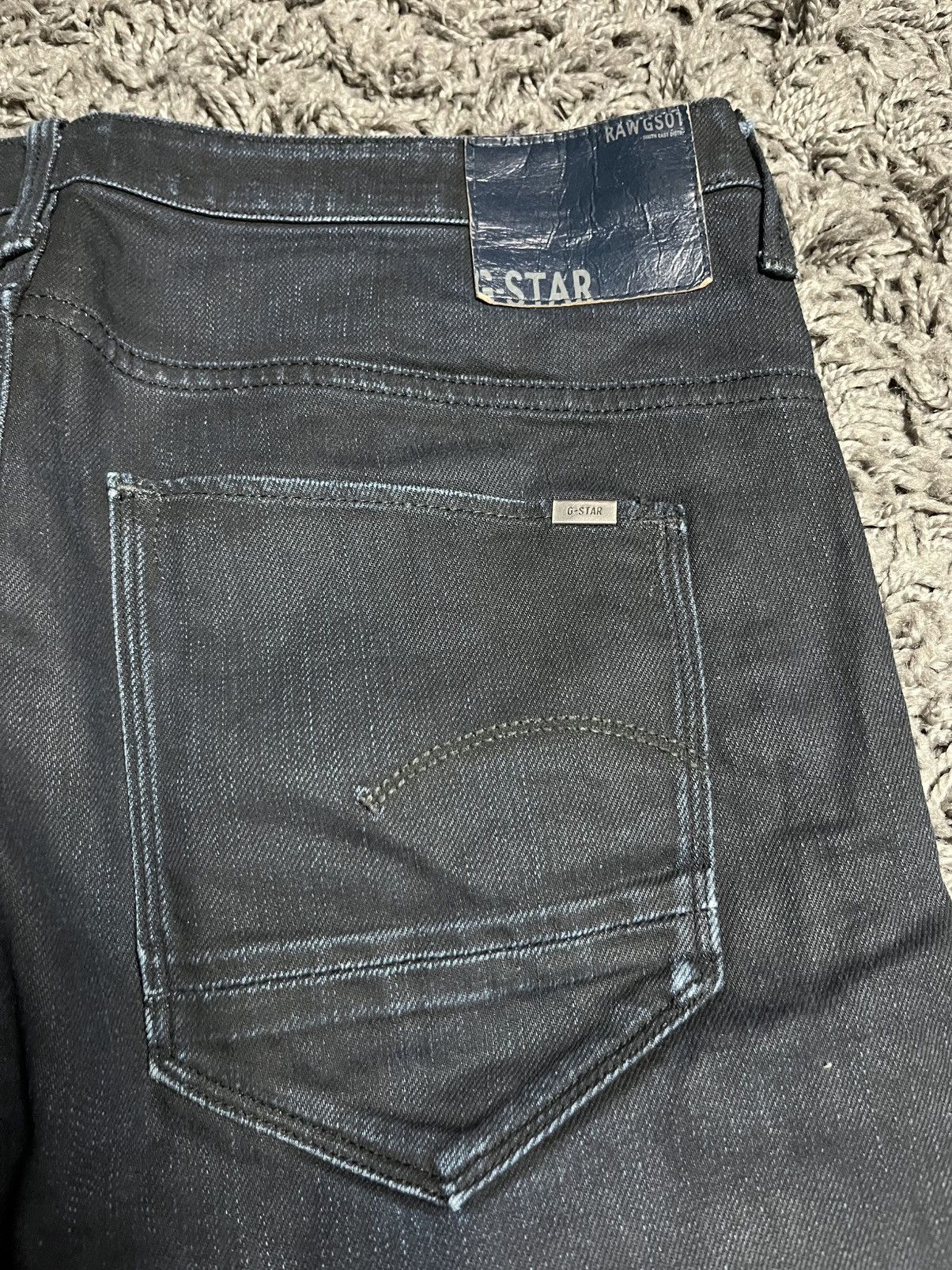 G-Star G-Star Raw Arc 3D Slim Jeans Dark Aged / Black Waxed Denim Size US 30 / EU 46 - 10 Thumbnail