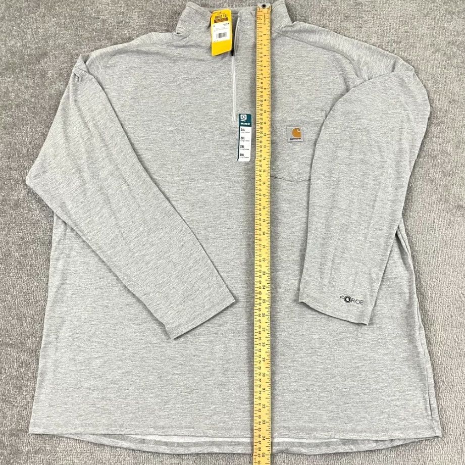 Carhartt Carhartt Force Men 2XL Gray Relaxed Midweight Quarter Zip Mock Neck T-Shirt Long Size US XXL / EU 58 / 5 - 6 Thumbnail