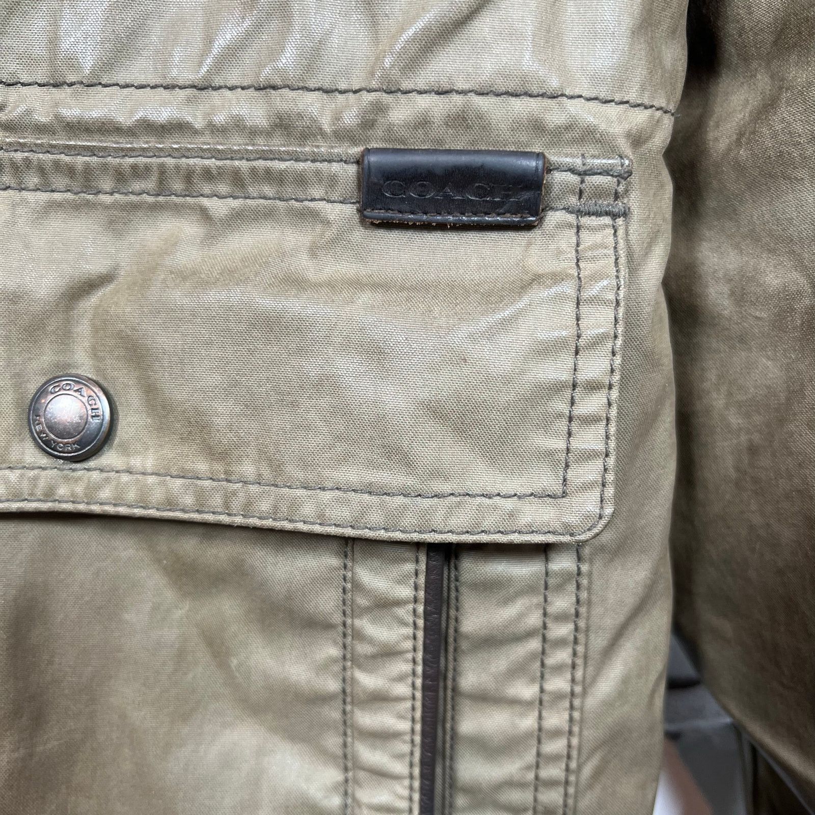 Coach Coach Brown Waxed Field Hooded Jacket Medium 21x30 Preowned Size US M / EU 48-50 / 2 - 6 Thumbnail