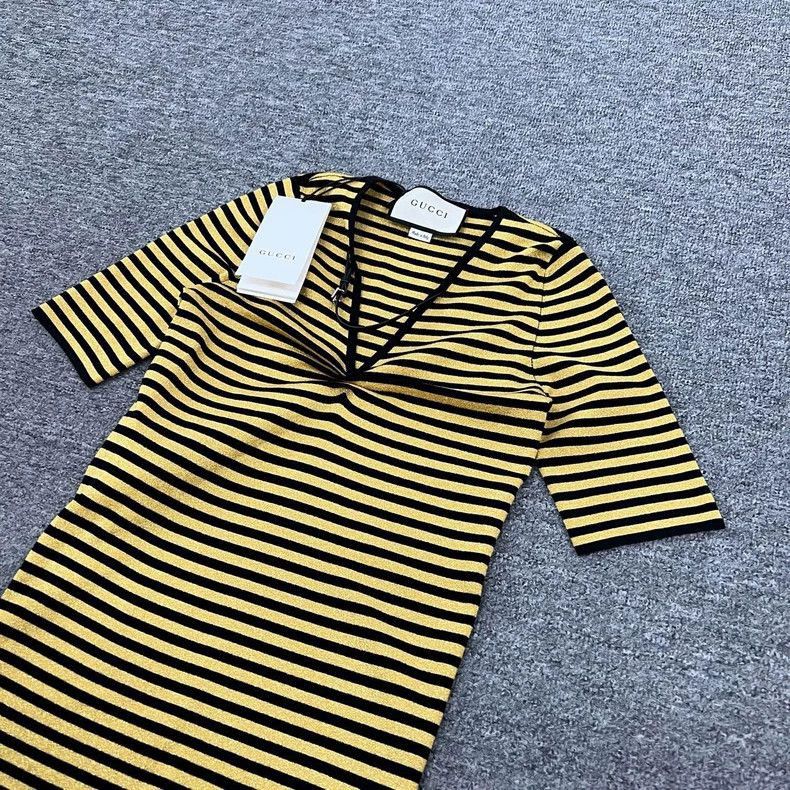 Gucci Gucci Striped Knitted Short Sleeve TShirt-2506 Size M / US 6-8 / IT 42-44 - 4 Thumbnail