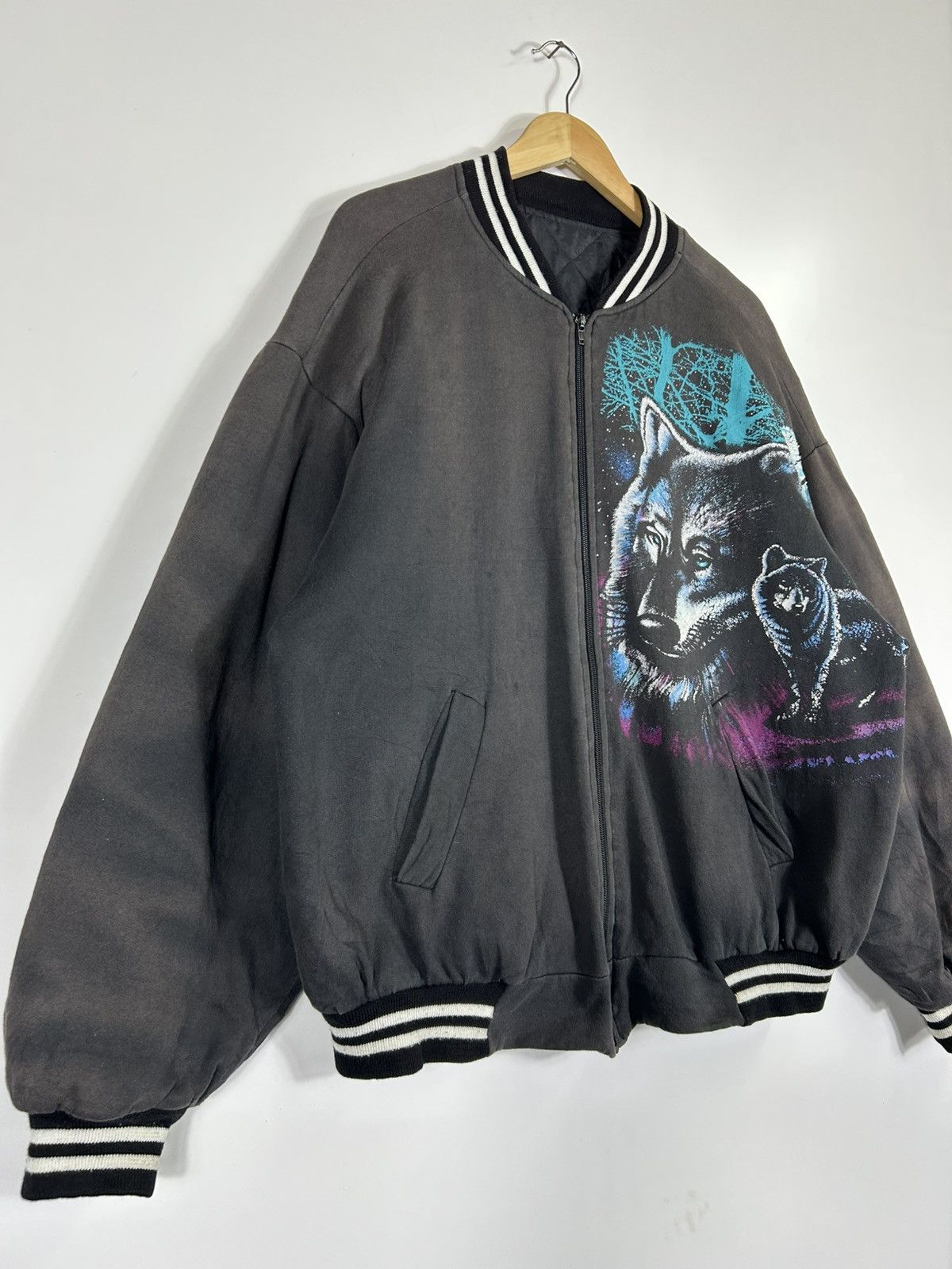 Vintage ⚡️Vintage 90’s Animal Baggy Bomber Jacket Size US L / EU 52-54 / 3 - 2 Thumbnail
