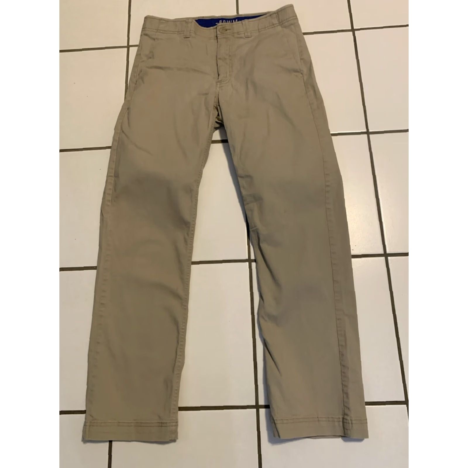 Vintage Mens Beige Chino Comfort Waist Pants 34x31 Regular Fit Rowm Size US 34 / EU 50 - 2 Thumbnail