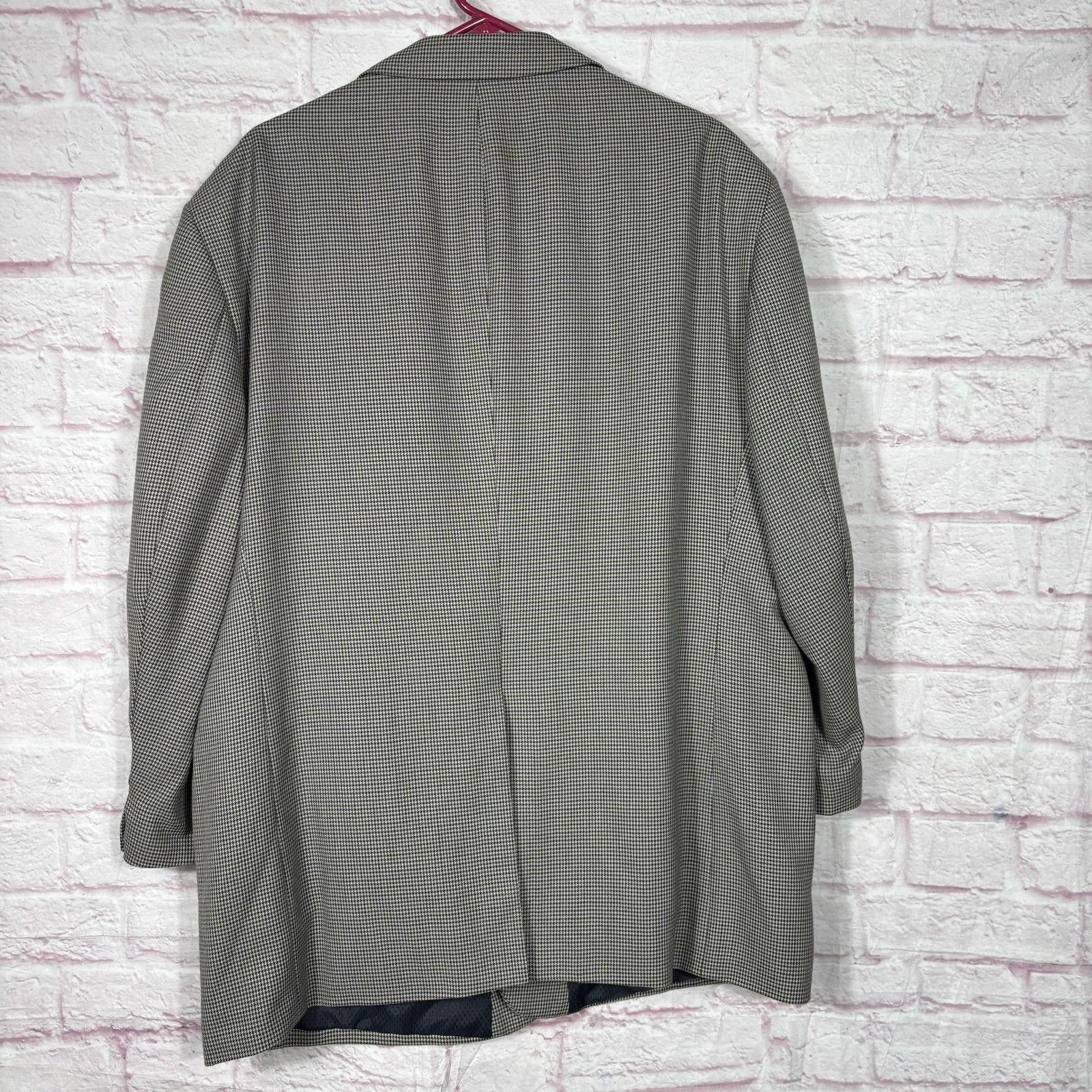 Stafford Stafford Essentials Men's Houndstooth Blazer 48 Regular Size 48R - 9 Thumbnail