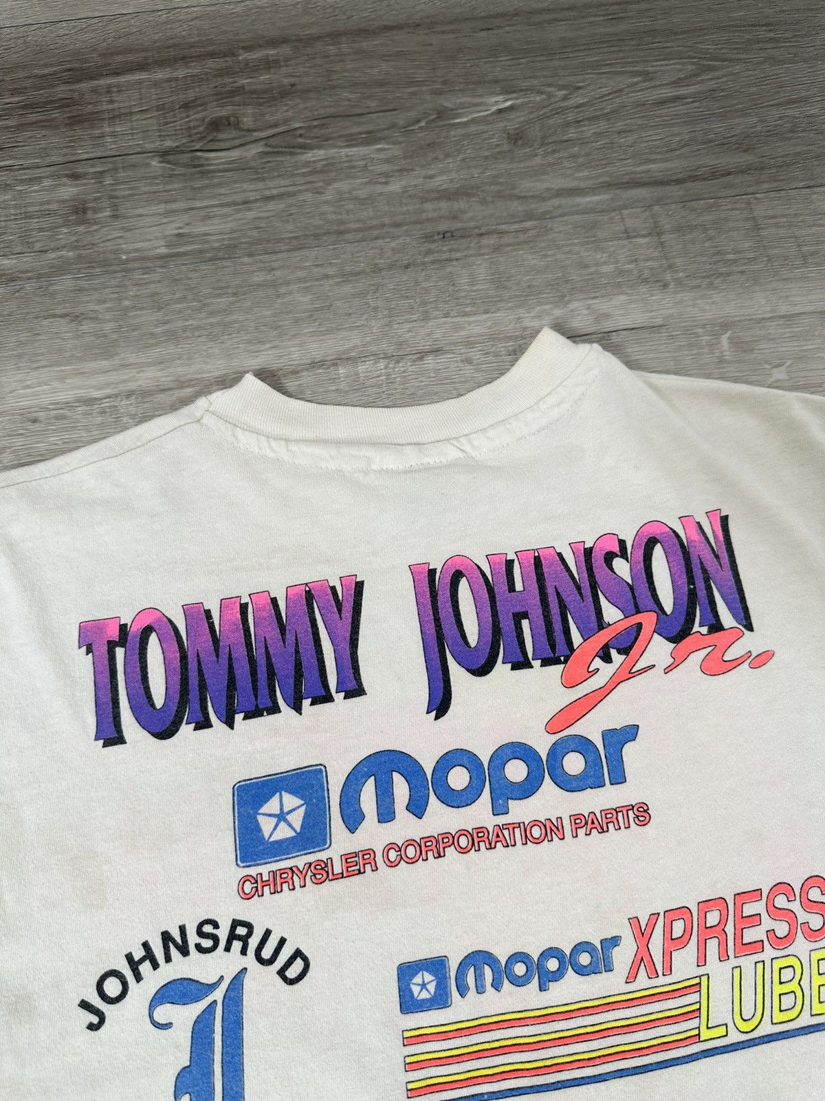 Hanes Single Stitch Neon Tommy Johnson Dragster Fuel White Size US M / EU 48-50 / 2 - 8 Thumbnail