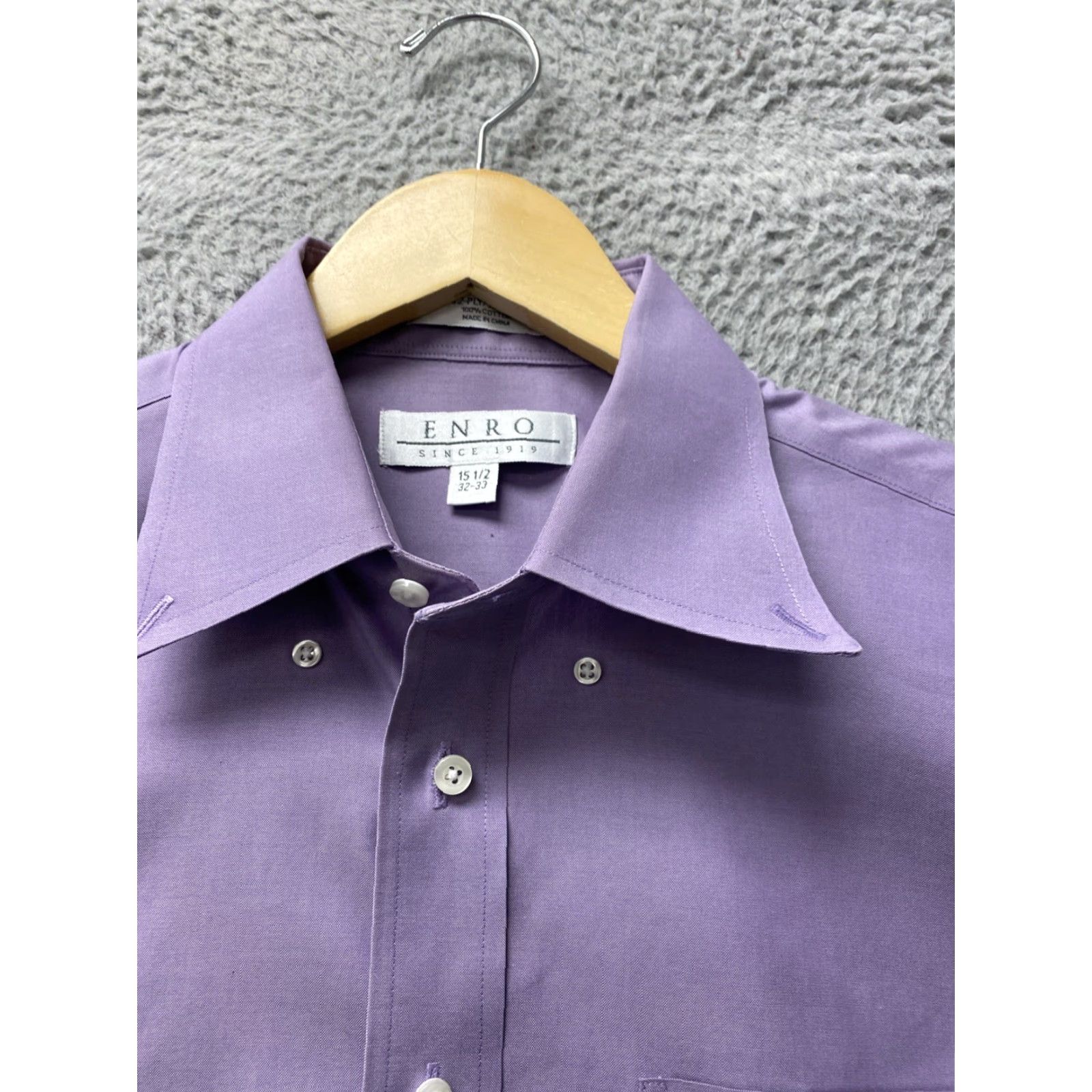 Enro Enro Fashion Knits Shirt 15.5 32/33 Purple Lavender Cotton Medium 162-6 / 33/32 Size M Button-Front Long Sleeve Vintage Original Disco Casual Jeans? Size US M / EU 48-50 / 2 - 5 Thumbnail