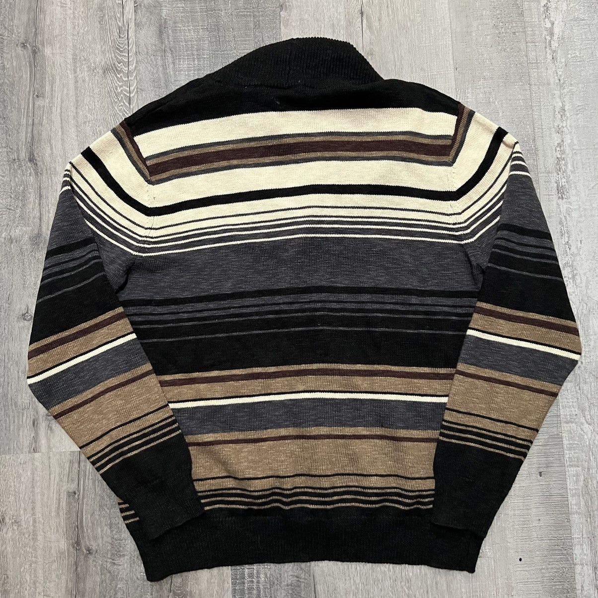 Other Earthtone Striped Cotton Blend Shawl Collar Cardigan Sweater Size US M / EU 48-50 / 2 - 2 Thumbnail