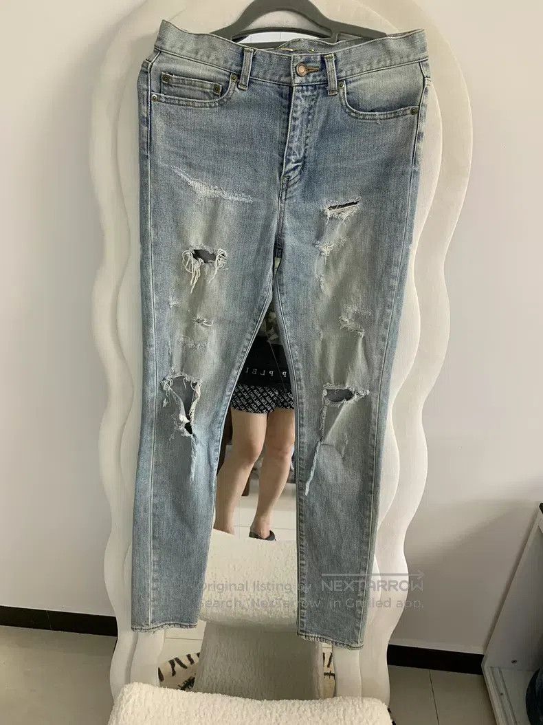 Saint Laurent Paris Saint Laurent Paris Heavily destroyed jeans Size 28" / US 6 / IT 42 - 2 Thumbnail