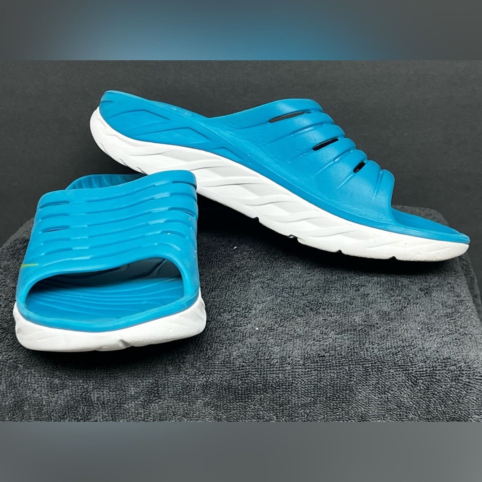 Hoka Hoka One Ora Mens Size 13 Blue Recovery Slide Sandals Size US 13 / EU 46 - 4 Thumbnail