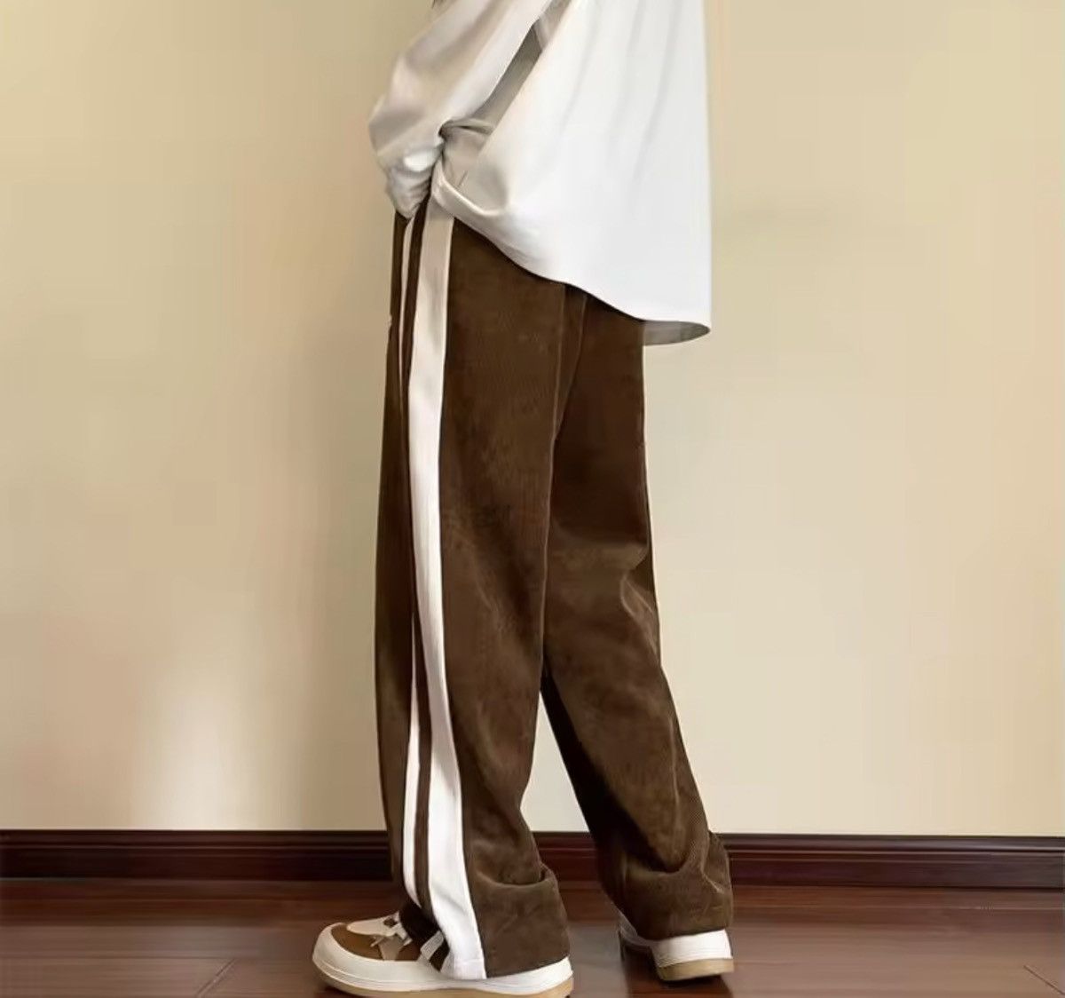 Japanese Brand Casual Pants Loose Color Blo Striped Wide Leg Sweatpant Size US 31 - 6 Thumbnail