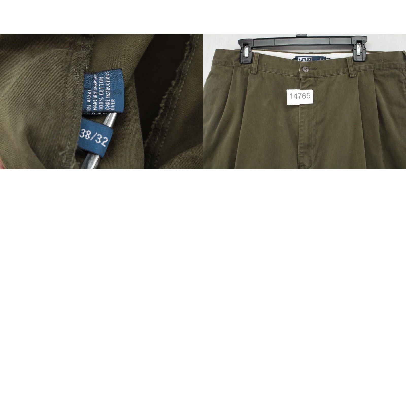 Polo Ralph Lauren VINTAGE Polo Ralph Lauren Chino Pants Mens 36 Olive Green Cuffed Preppy 90s Size US M / EU 48-50 / 2 - 8 Thumbnail