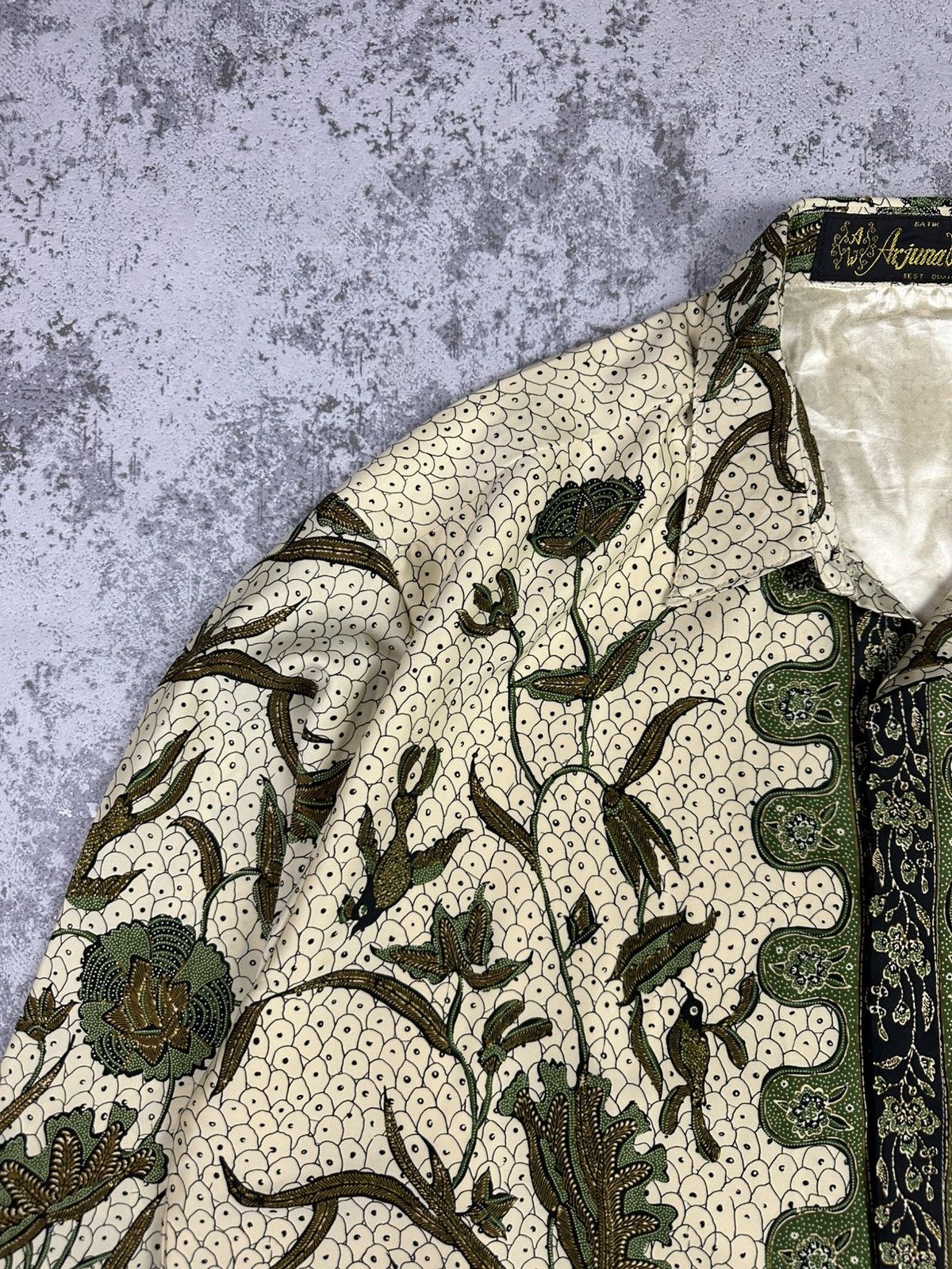 Designer Arjuna Weda Elegant Floral Batik Shirt Rare Size US XL / EU 56 / 4 - 5 Thumbnail