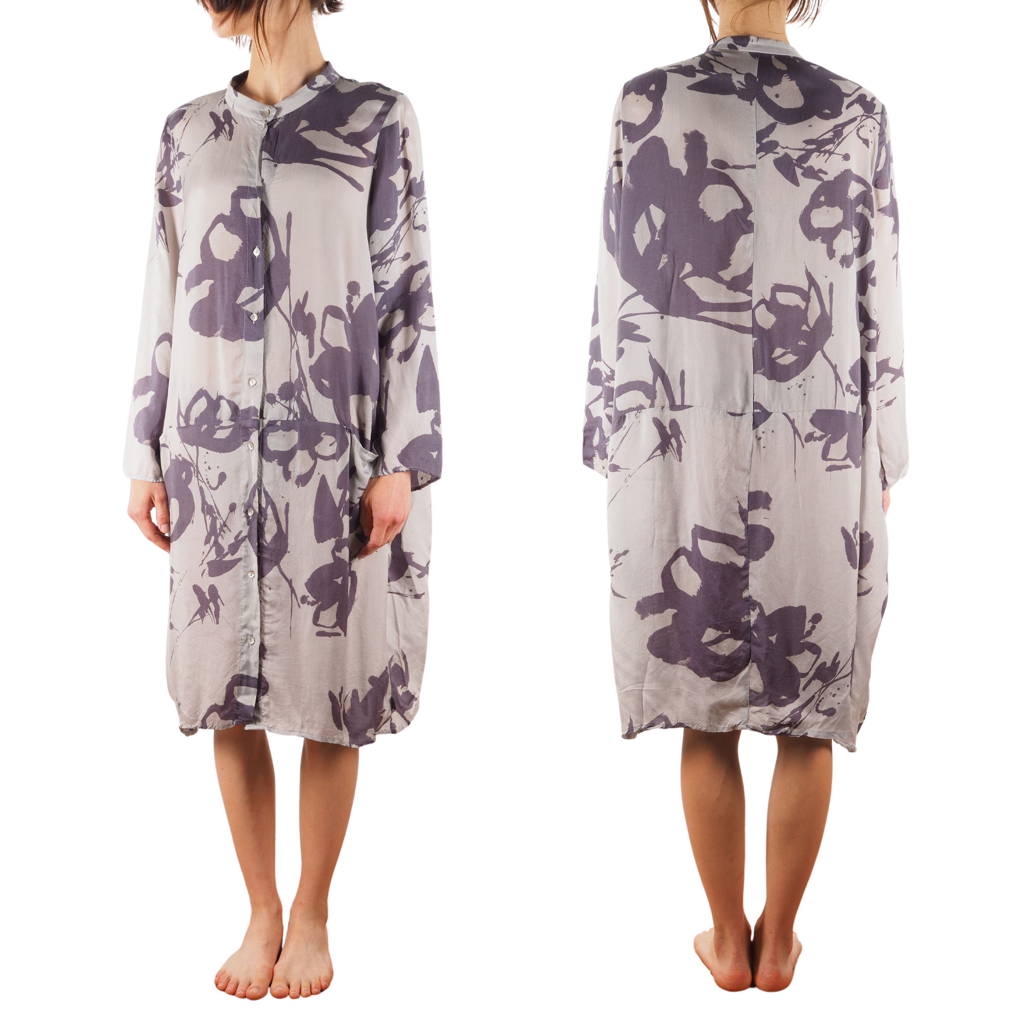 Annette Gortz × Rundholz × Sarah Pacini OSKA Women's Gray Beige Print Tunic Dress Size ONE SIZE - 1 Thumbnail