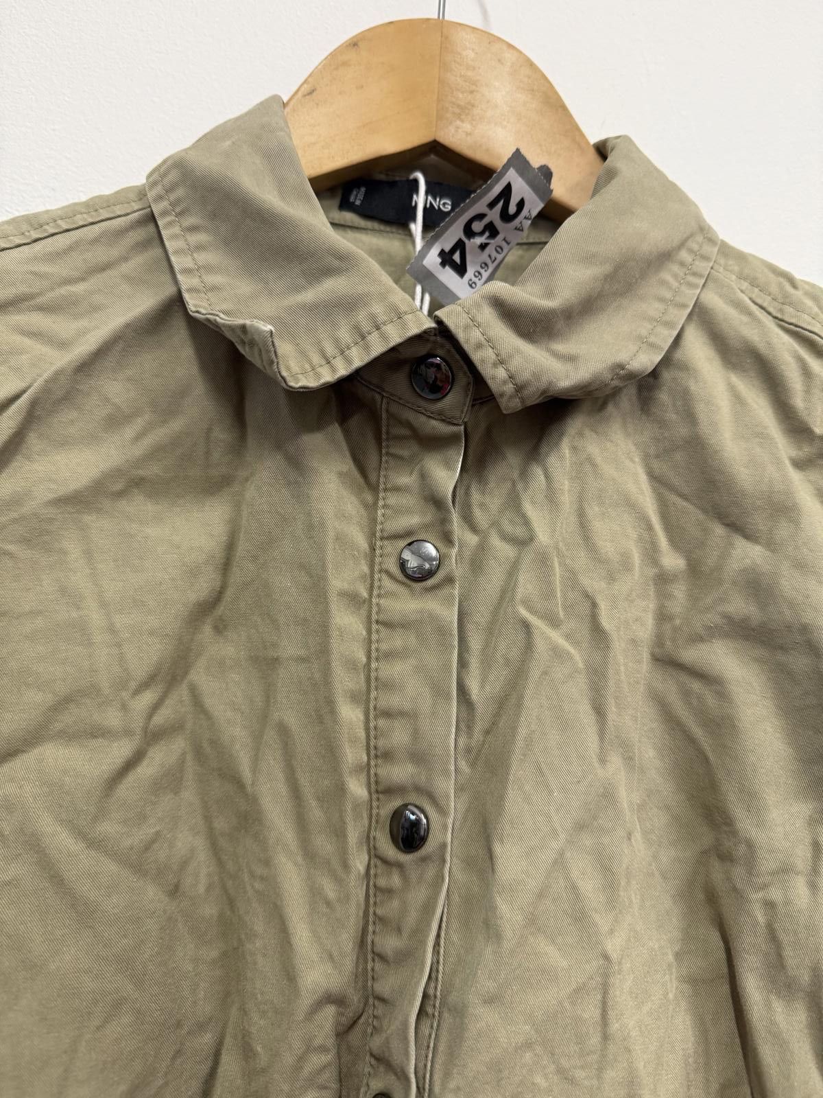 Other MNG Beige Short Sleeve Button-Up Crop Top Size S / US 4 / IT 40 - 3 Thumbnail
