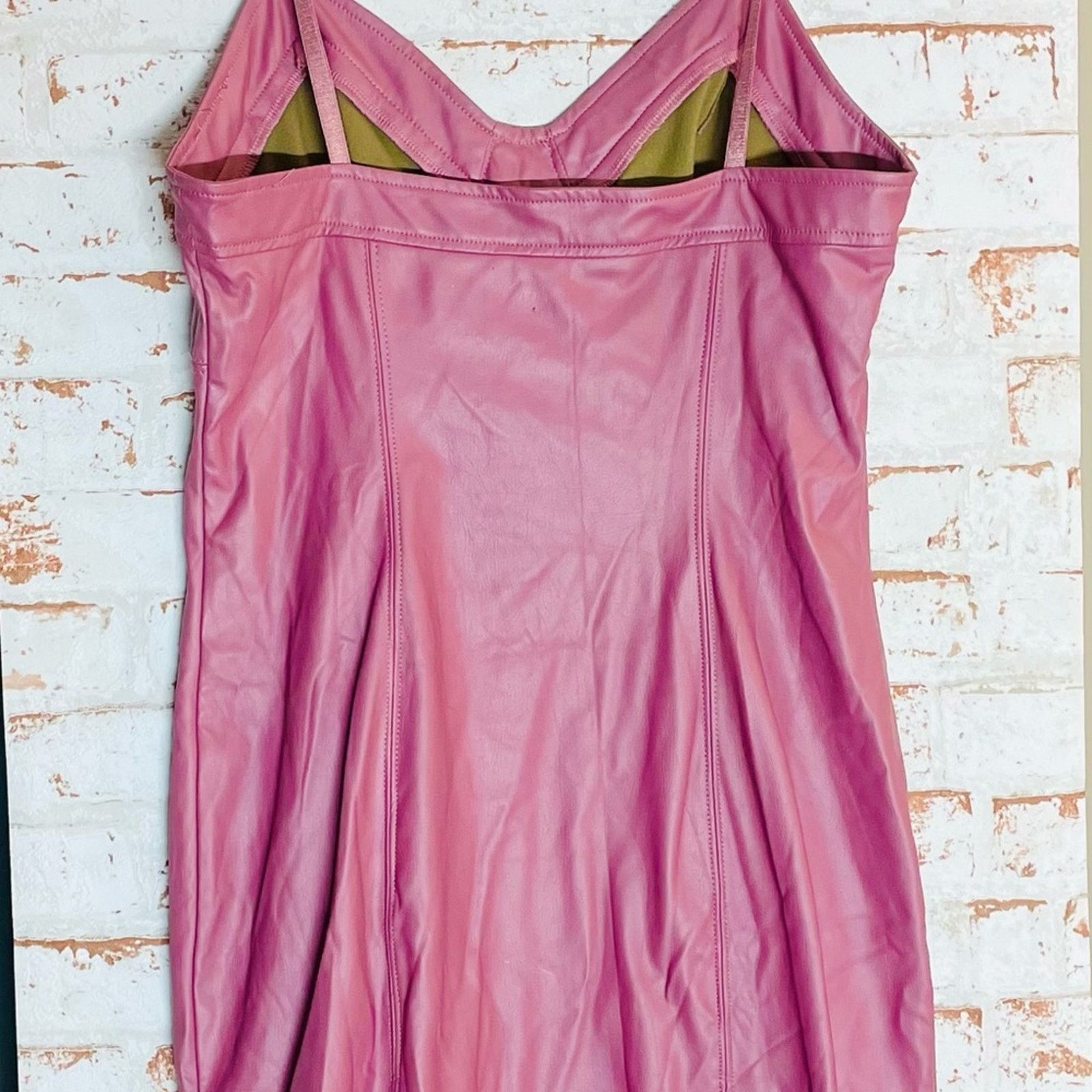 Free People Intimately by Free People Pink Faux Leather Dress Size S / US 4 / IT 40 - 2 Thumbnail