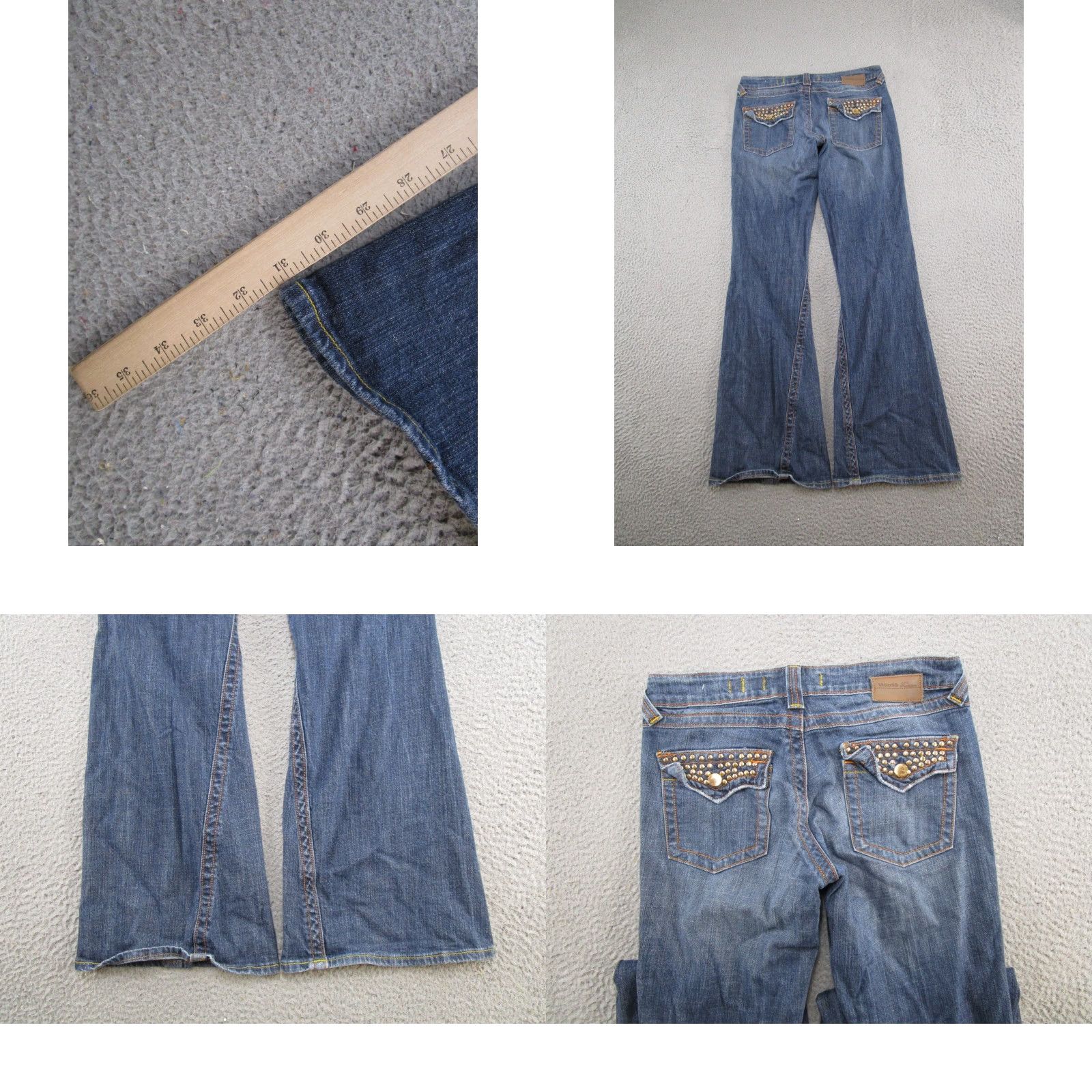 Vintage VIGOSS Jeans Bootcut Women Regular 10 Blue Denim 5-Pocket Stretch Zipper Closure Cotton Vintage No Size 32" / US 10 / IT 46 - 9 Thumbnail