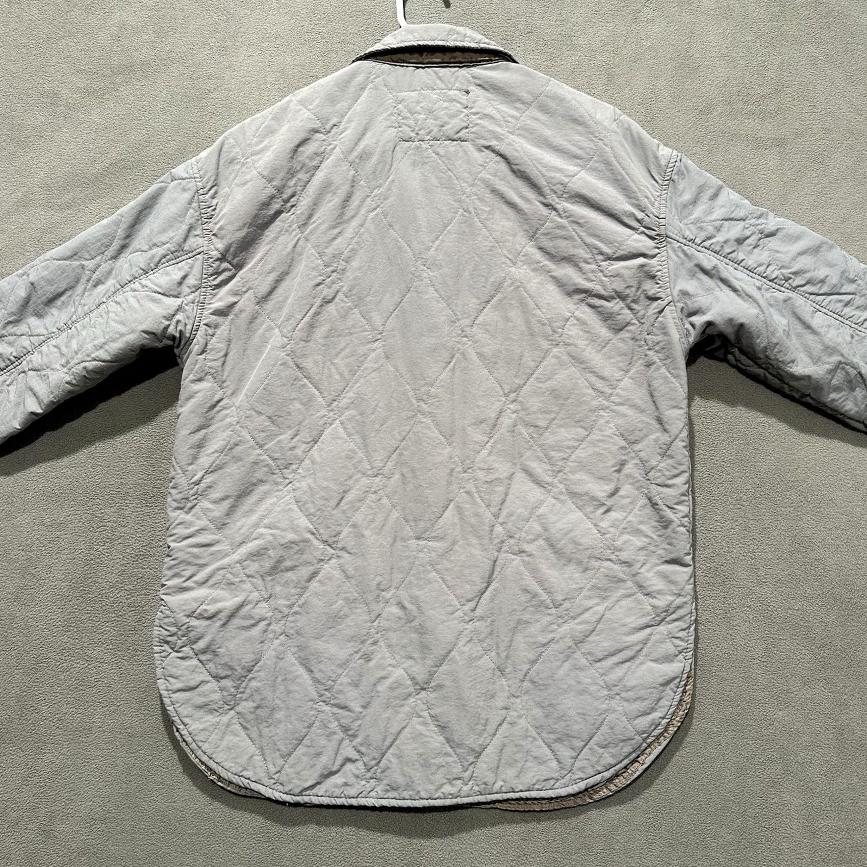 Vintage Ashley Jacket Women L Gray Quilted Insulated Snap Up Military Style Mid-Length Size L / US 10 / IT 46 - 2 Thumbnail