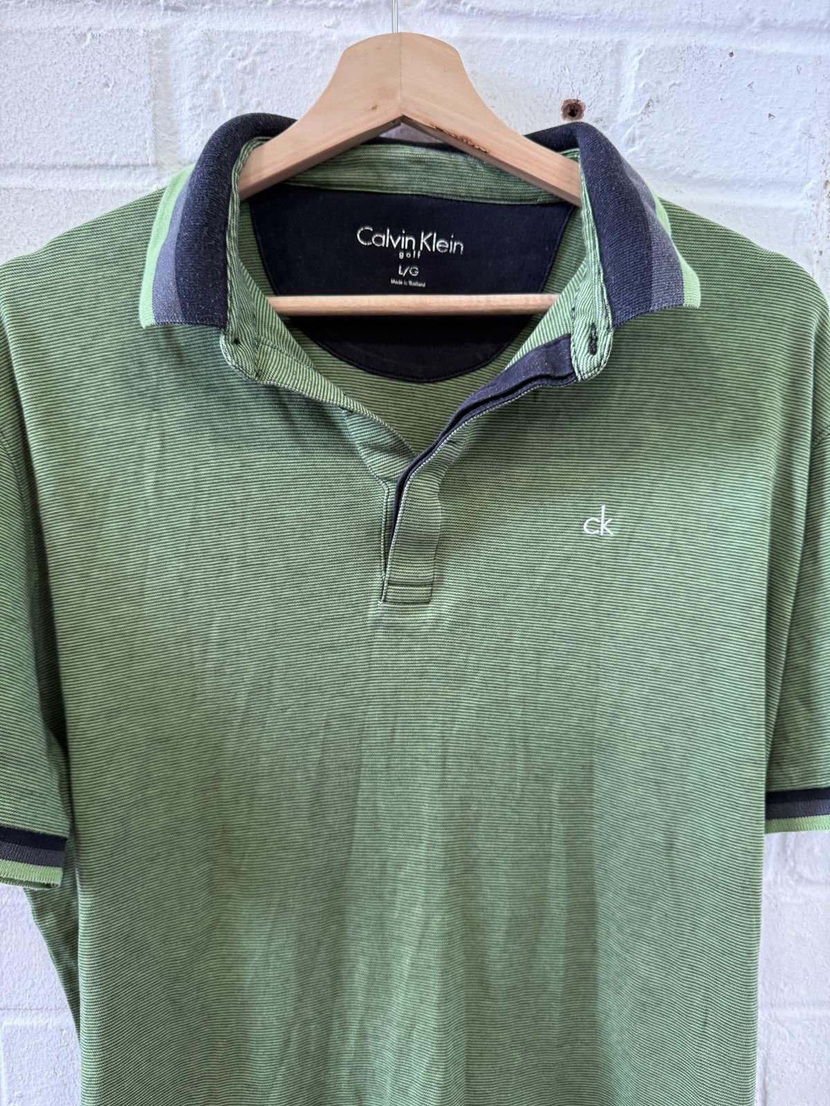 Calvin Klein Calvin Klein Men's Green Polo Shirt Size Large Size US L / EU 52-54 / 3 - 2 Thumbnail