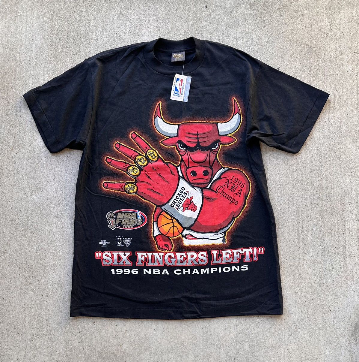 【新品タグ付】NBA シカゴブルズTシャツ　デッドストック1995-1996 Vintage Chicago Bulls NBA Tee 96 Single Stitch Deadstock