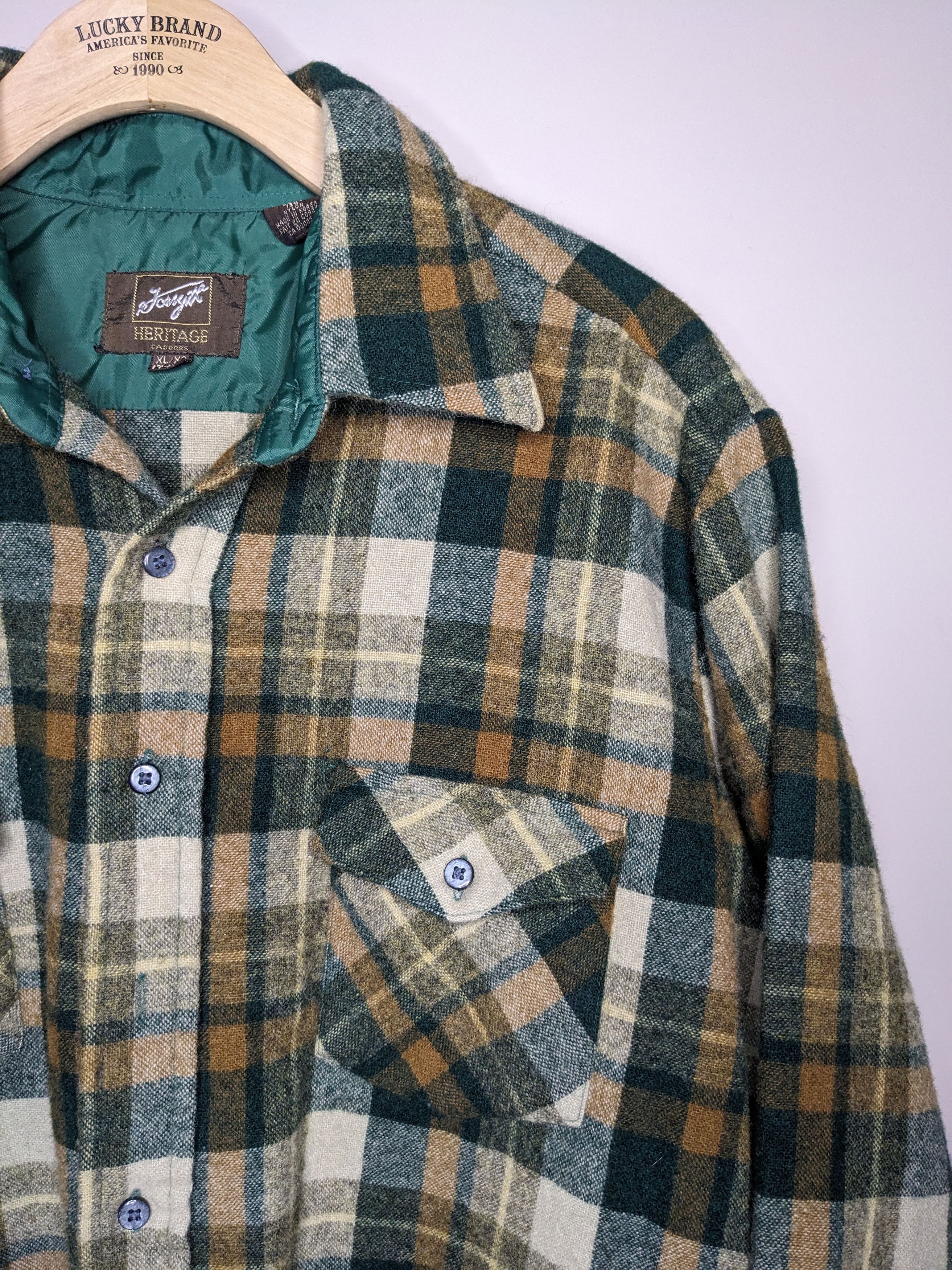 Vintage VTG 80s Tartan Plaid Flannel Shirt Wool XL Korea Workwear Size US XL / EU 56 / 4 - 2 Thumbnail